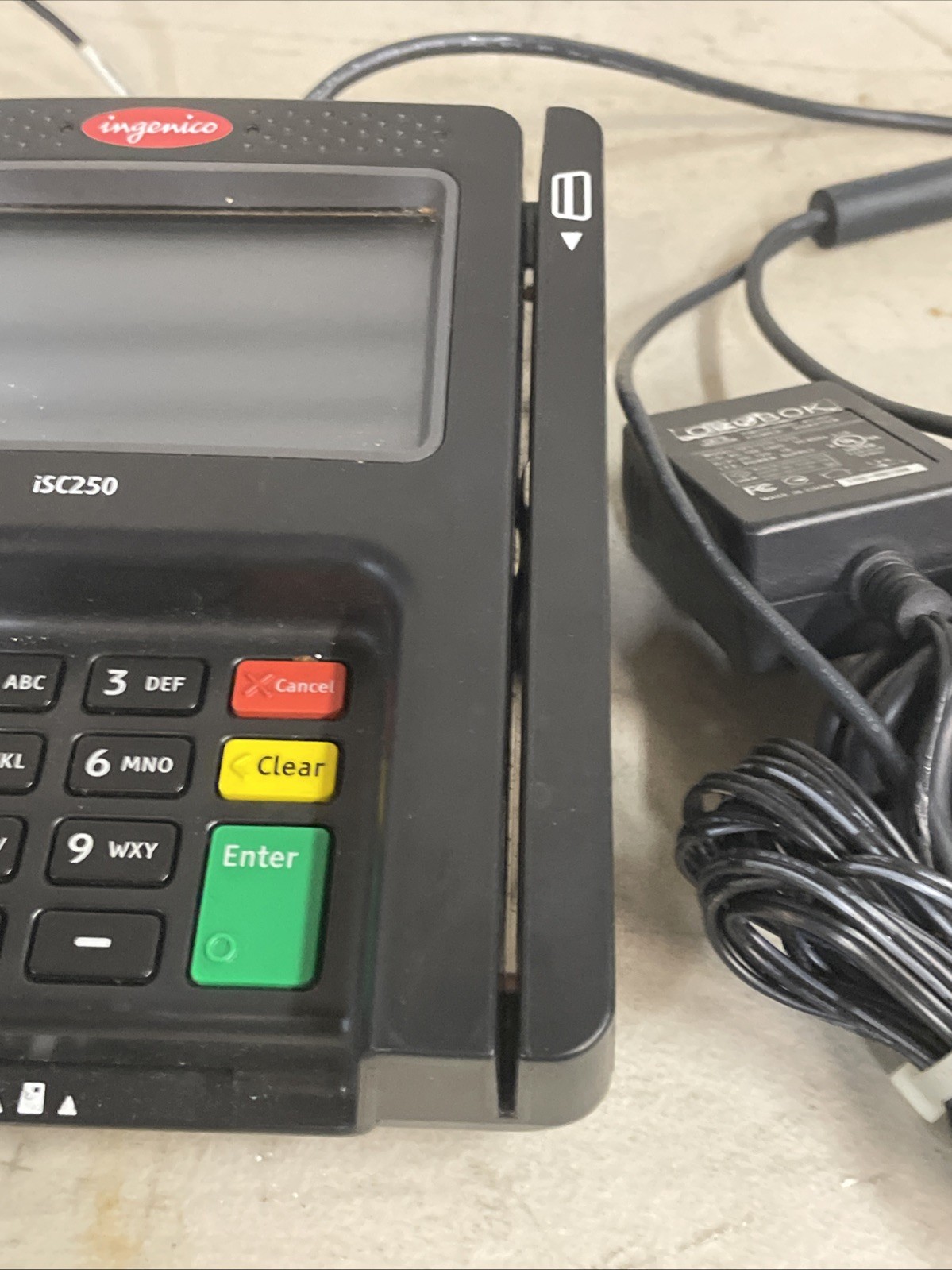 Ingenico iSC250-OPT Color Touchscreen POS Terminal with Power Supply