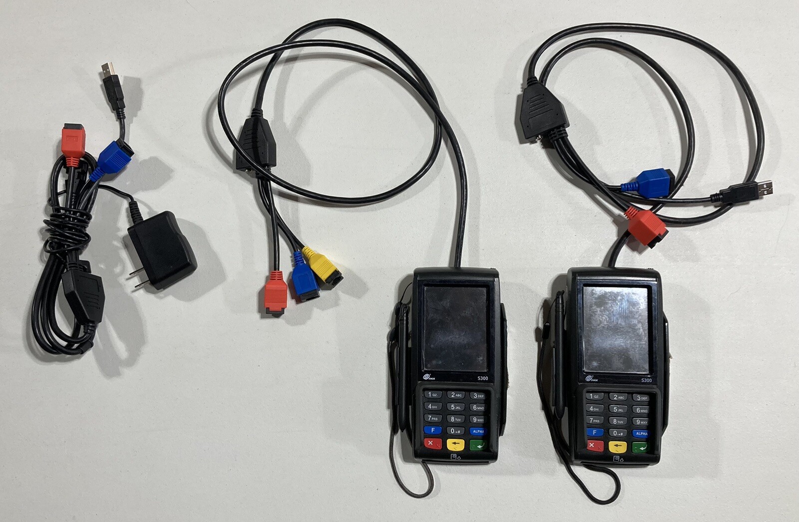 2 PAX S300 Integrated PIN Pad Credit Card Terminals & Cables – Read Description
