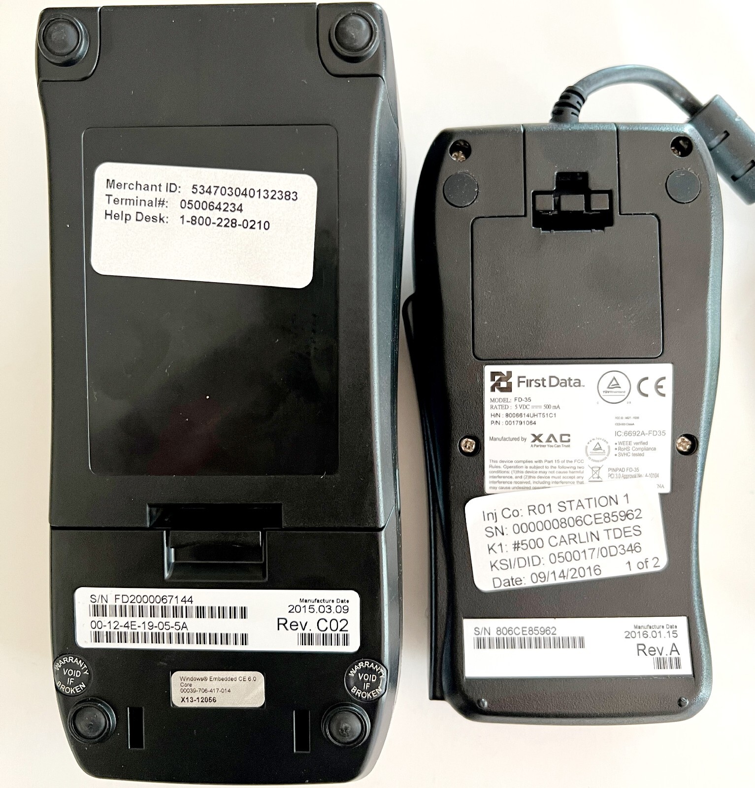 First Data FD130 Credit Card Machine And Auxiliary Pin Pad FD35 NEW OB ELEC