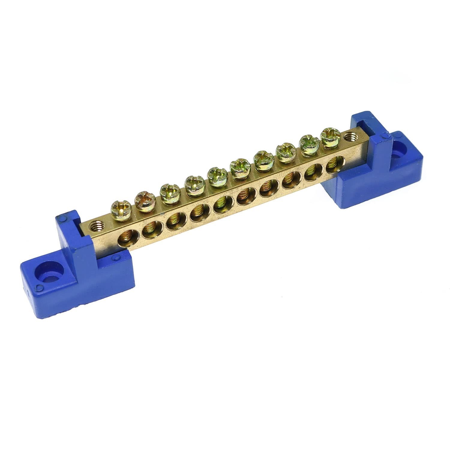 RLECS 2pcs Terminal Bus Bar 10 Positions Terminal Block Brass Wire Screw Term…