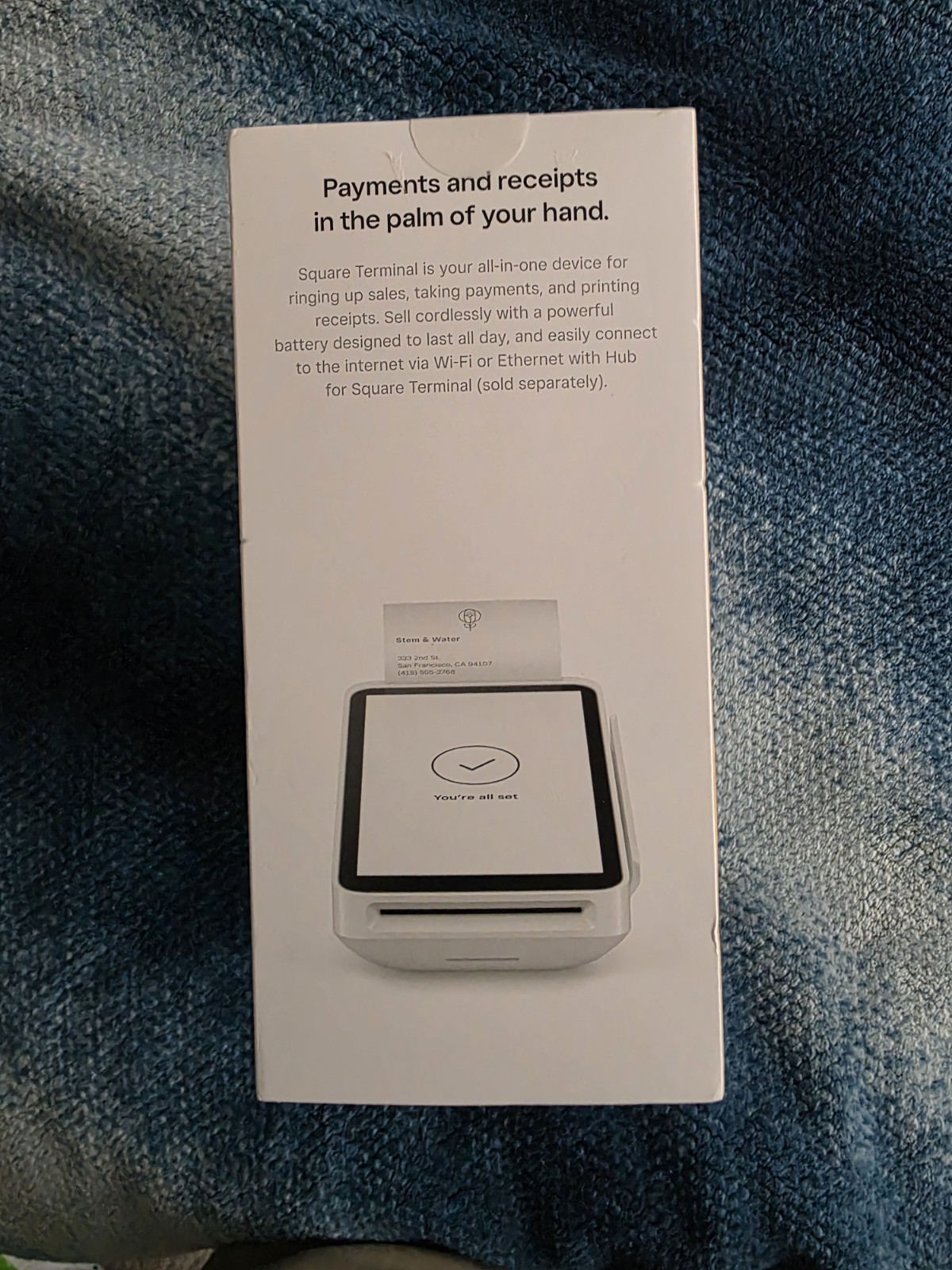 Square Terminal Wireless Credit Card Payment Terminal with Receipt Printer