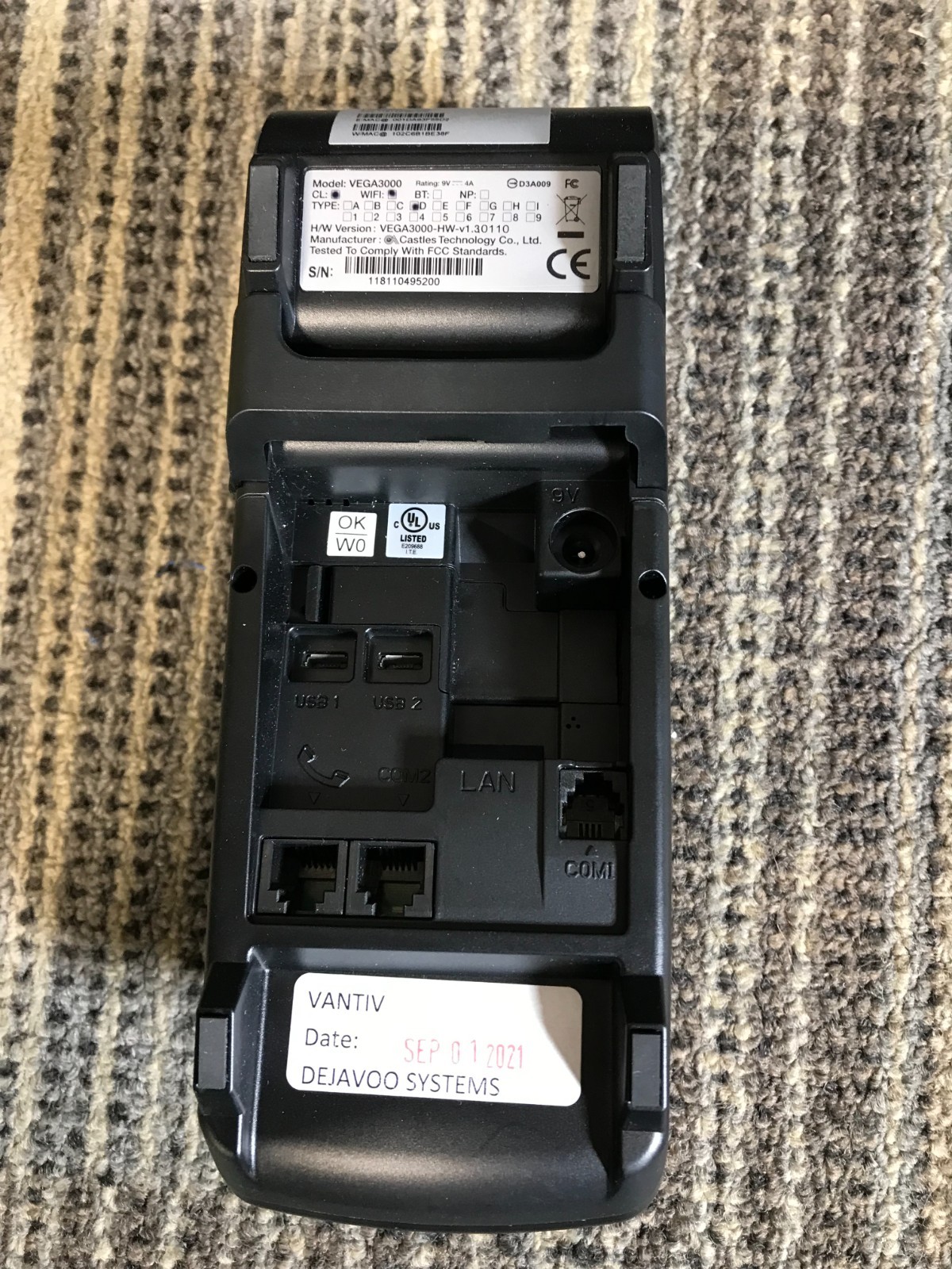 DEJAVOO Z11 VEGA3000 Credit and Debit Card Terminal *