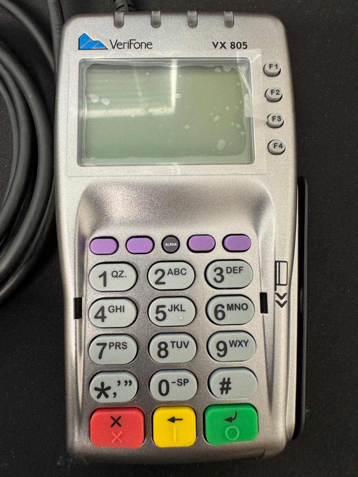 VeriFone VX805 Card/Chip Reader M280-703-AB-WWA-3 W/ Power Cord
