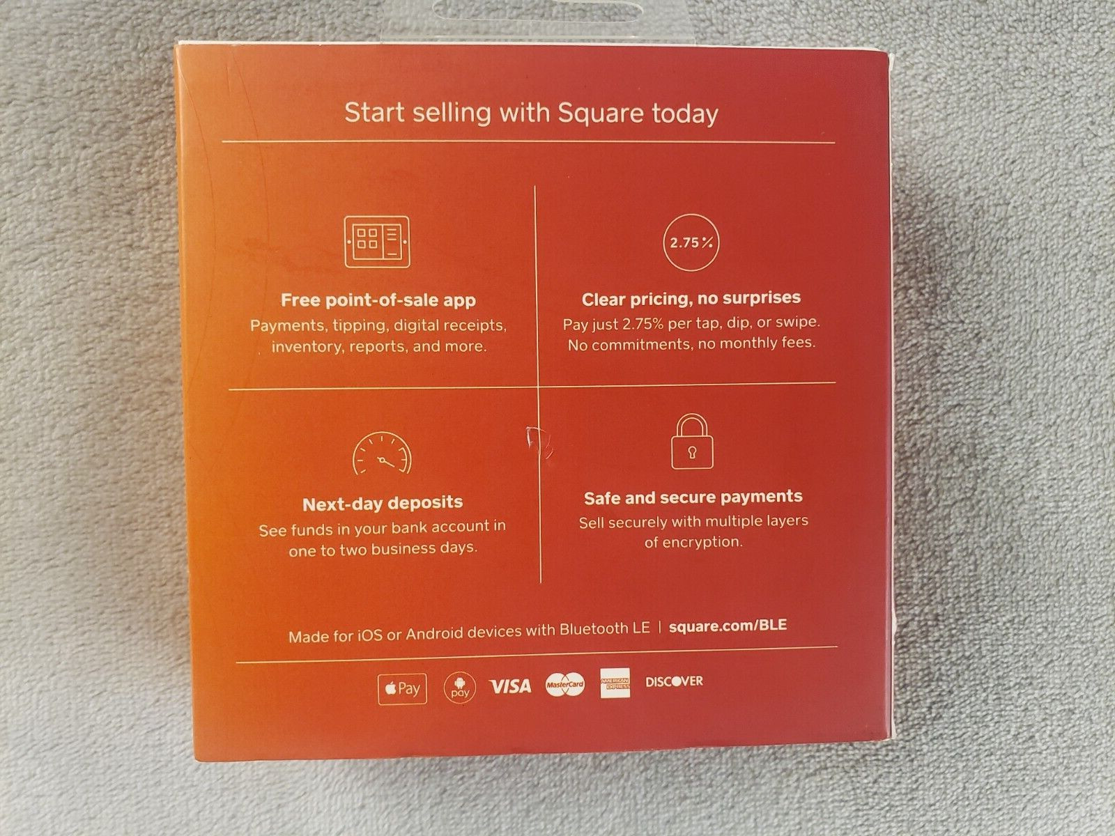 Square Reader Except Payments Everywhere New In Sealed Box A-SKU-0113-01