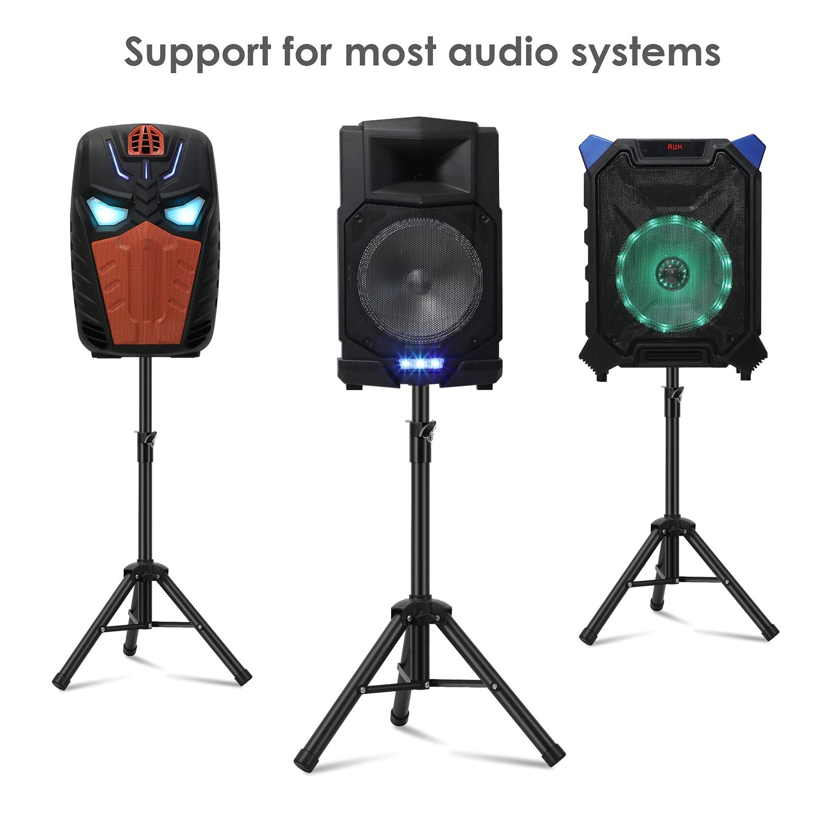 Heavy Duty PA & DJ Speaker Stand – Adjustable Height 30″ to 44″ Steel, Carry …