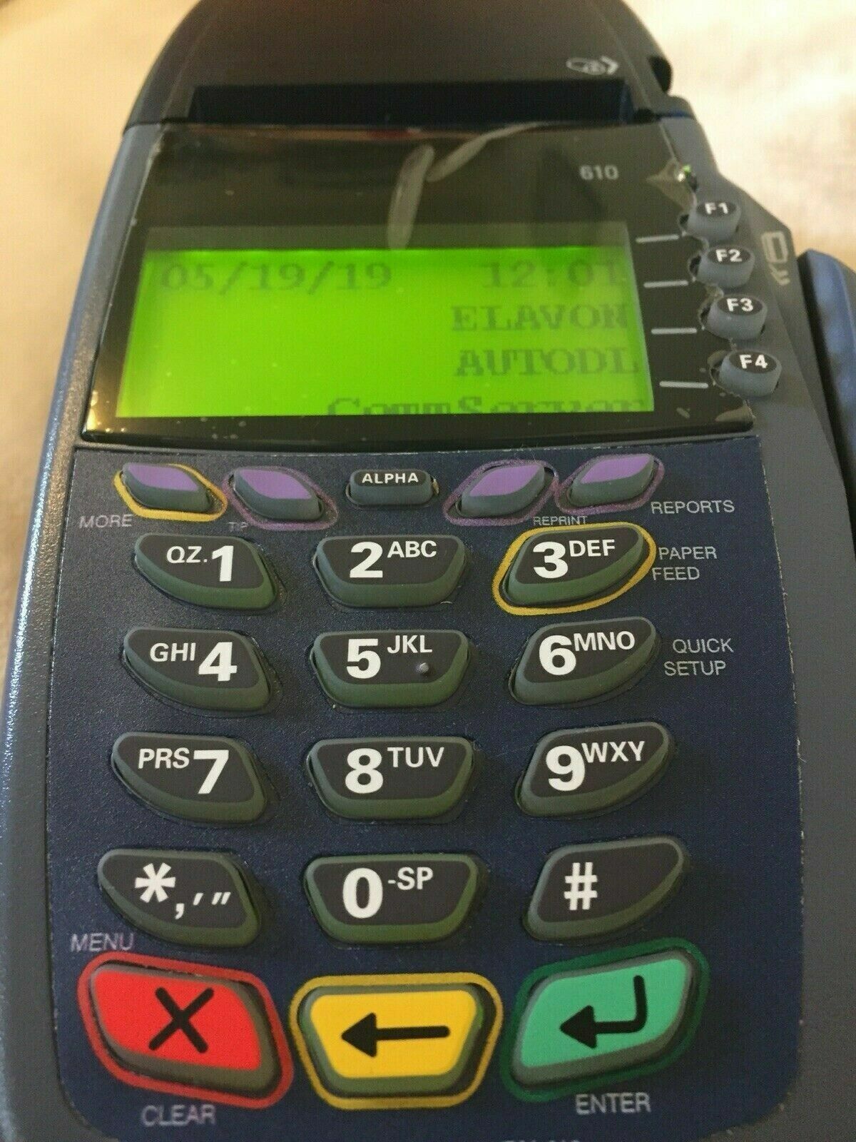 Verifone VX610 Credit Card Chip Reader w/ Power Supply, Battery, & Paper