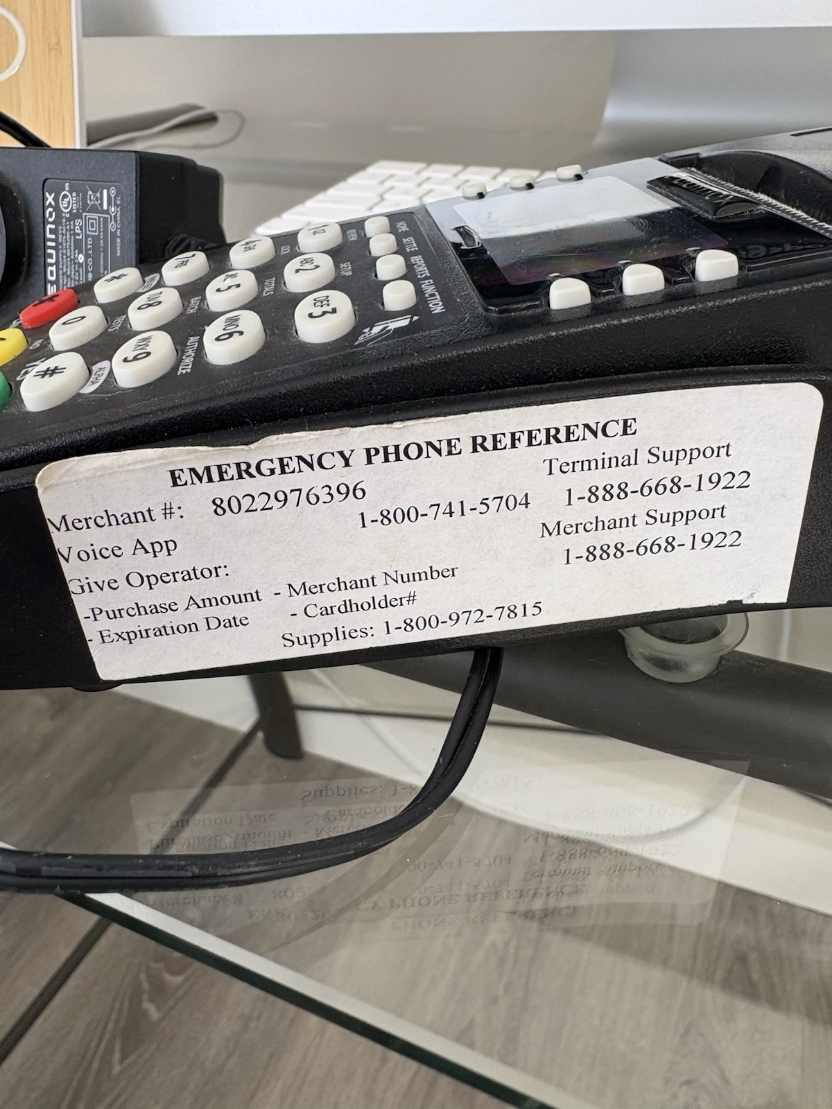 Credit Card Reader/Terminal Equinox T4205 With Power Cord Tested For Power