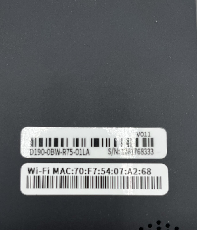 PAX TECHNOLOGY D190 PORTABLE MOBILE PAYMENT TERMINAL D190-0BW-R75-01LA WITH CORD