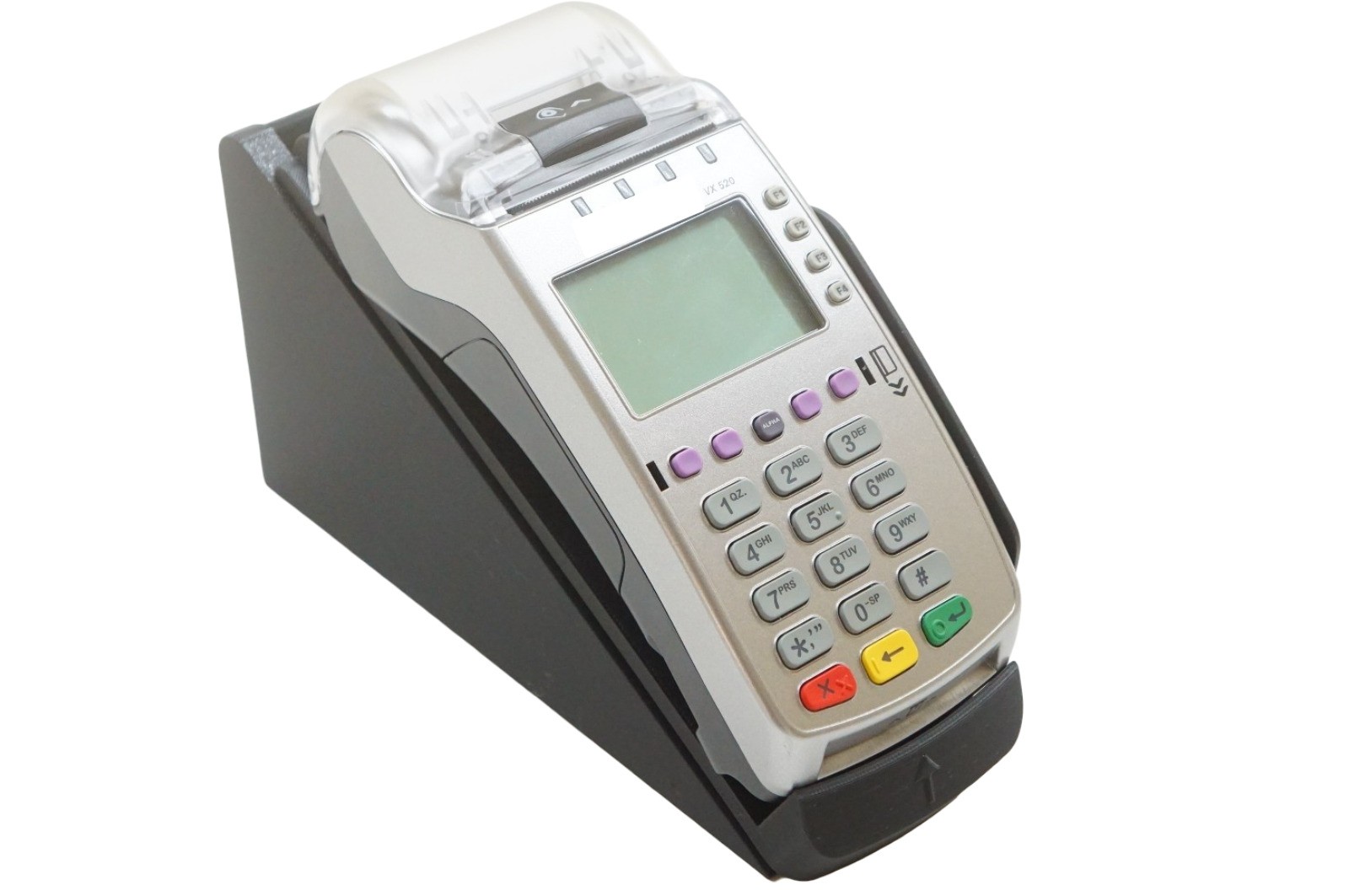 Angled Desk Stand Kiosk Mount for Verifone VX520 Reader, Wall Mount Secure Plate