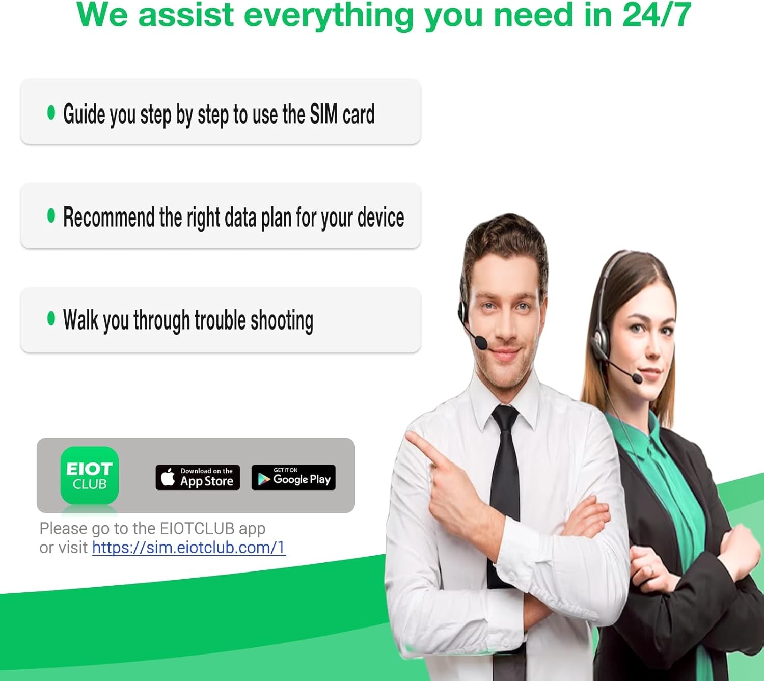 EIOTCLUB Data SIM Card Triple Play for 360 Days – No Contract, Support Unlock…