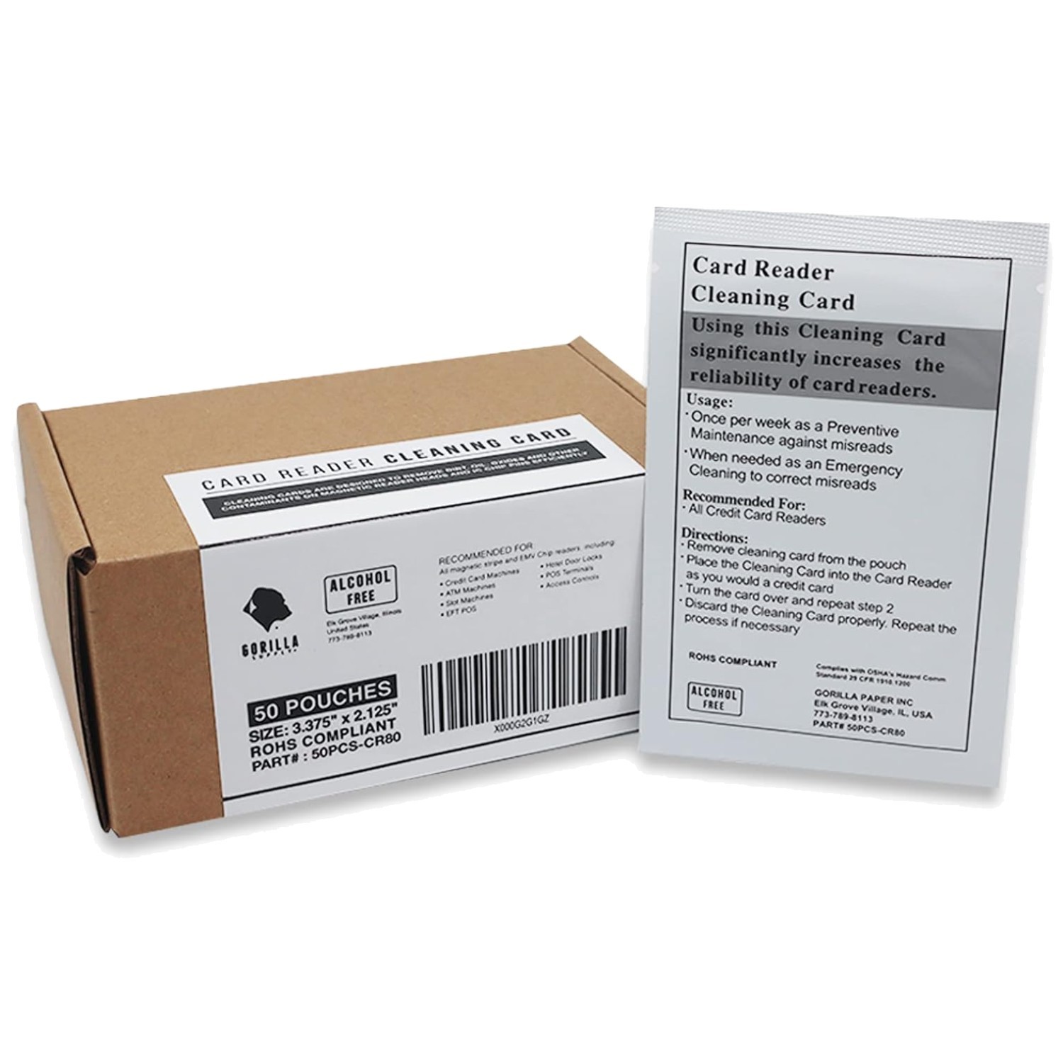Dual Side Pre-Saturated Cleaning Cards – 50 Pack