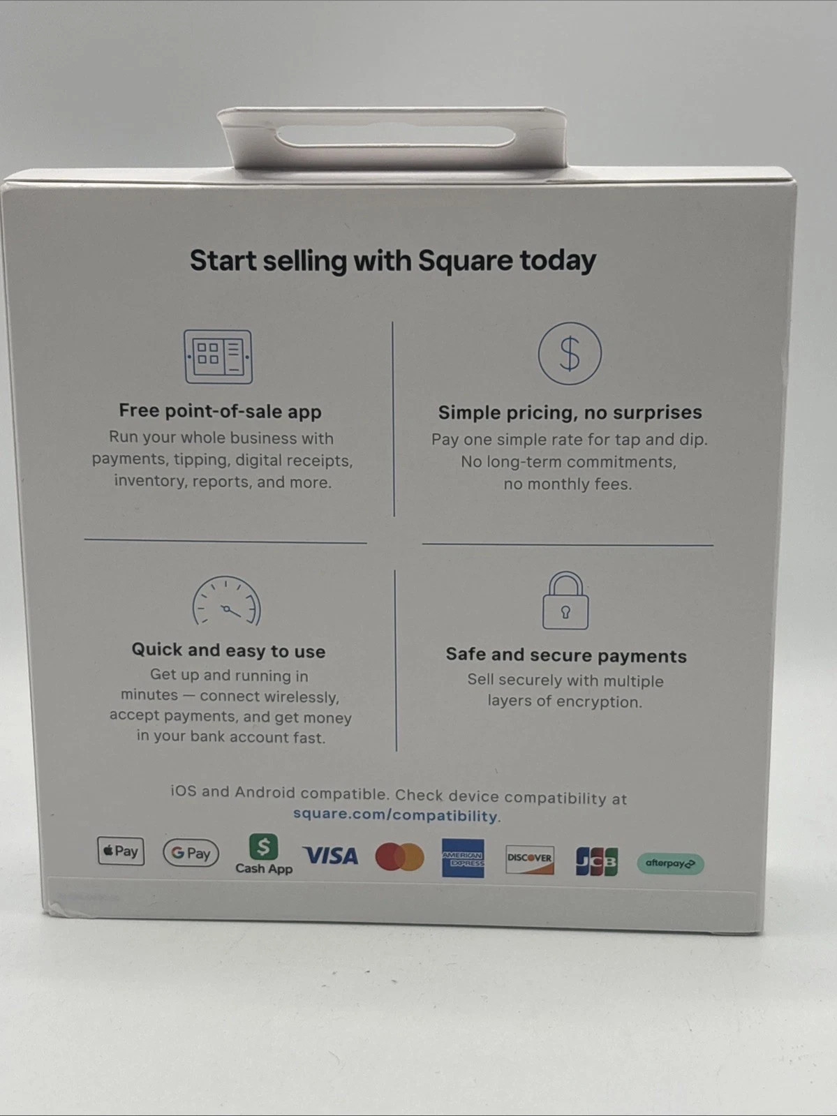 New Square Card Reader for Contactless and Chip 2nd Generation White