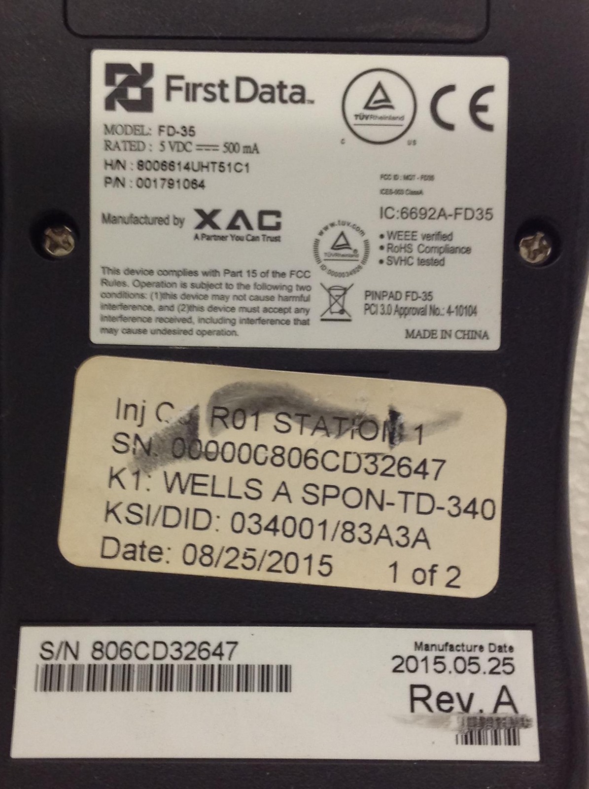 2x FIRST DATA FD130DUO Credit Card Machine w/ PinPad FD35 & Label Paper FREESHIP