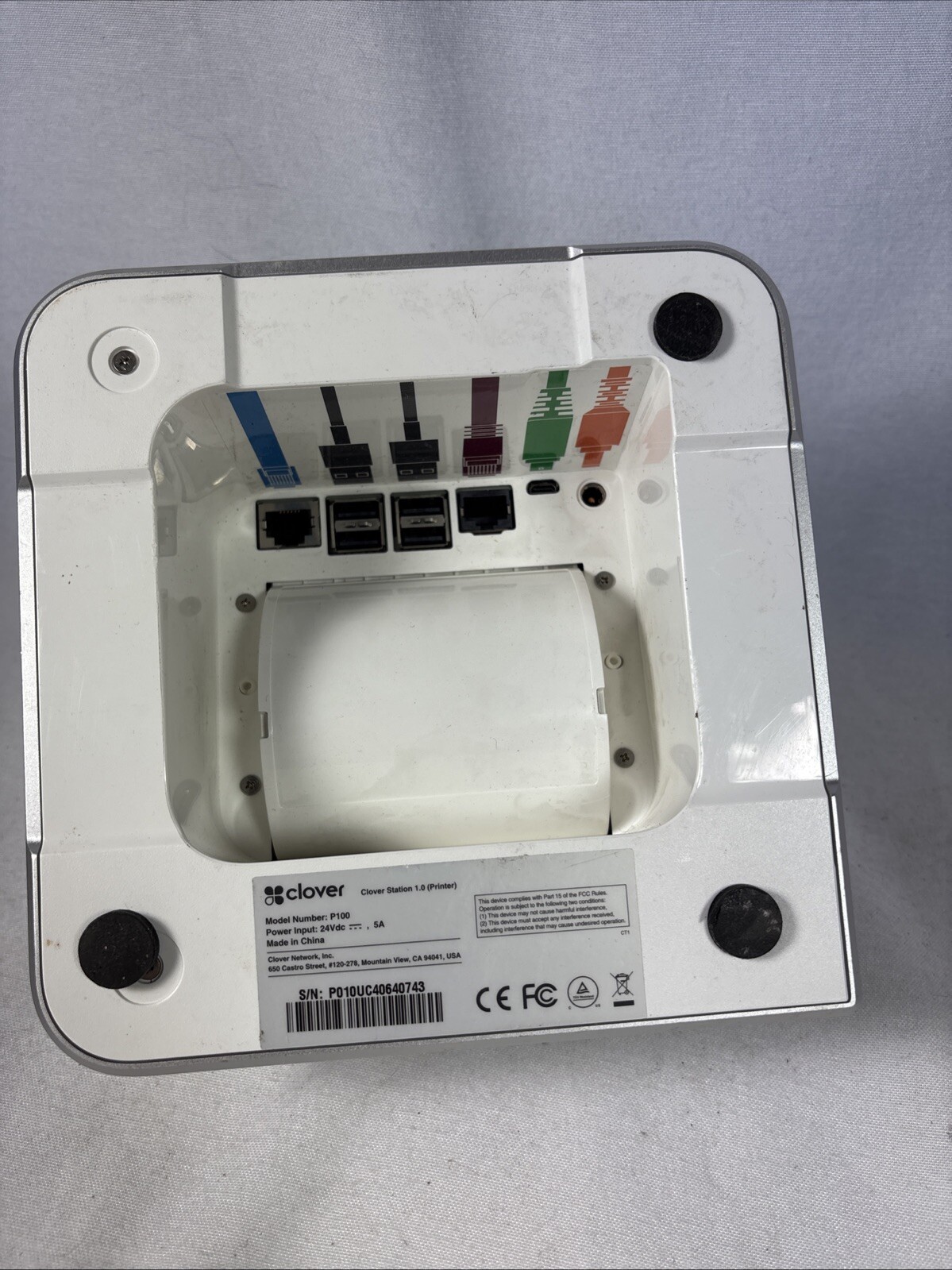 Clover Station 1.0 P100 Receipt Printer w/Power Adaptor