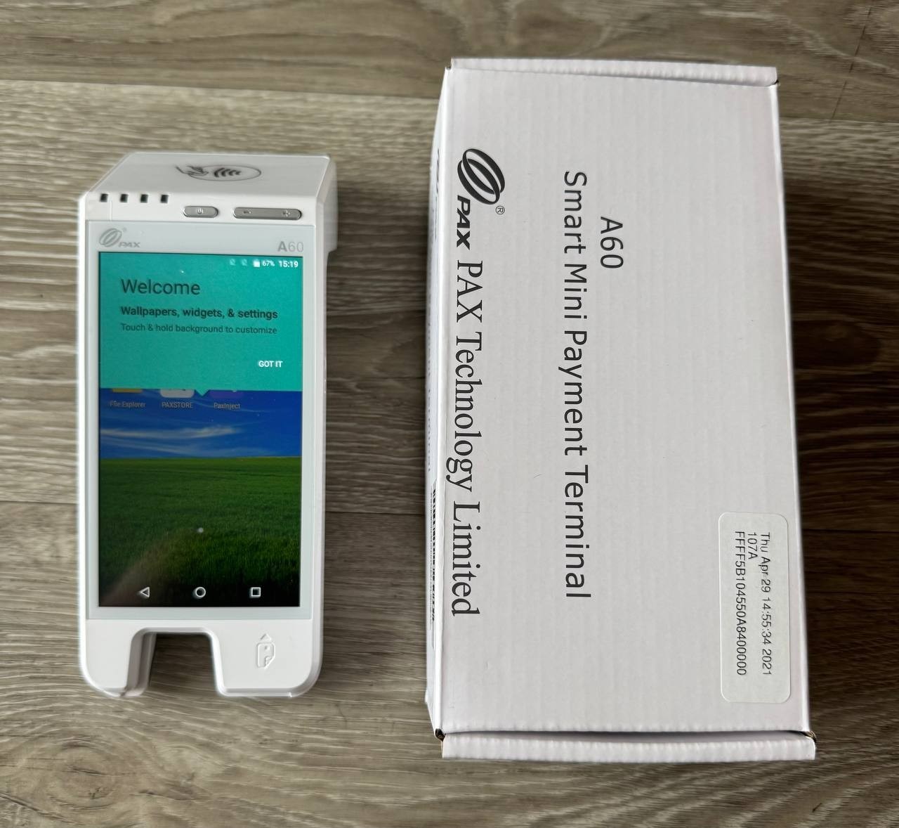 PAX A60 Smart Payment Terminal – Open Box, Factory Reset, No Charger, for parts