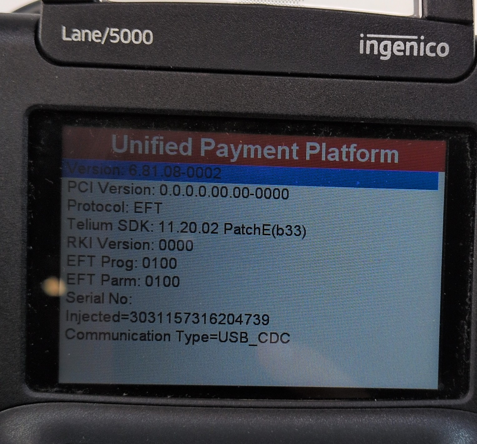 Ingenico Lane 5000 CL /Eth Payment Terminal with Stylus + Power Supply