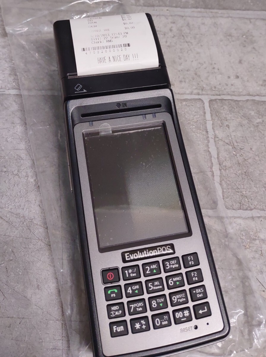 UNTESTED Handheld Pos Terminal NO POWER ADAPTER