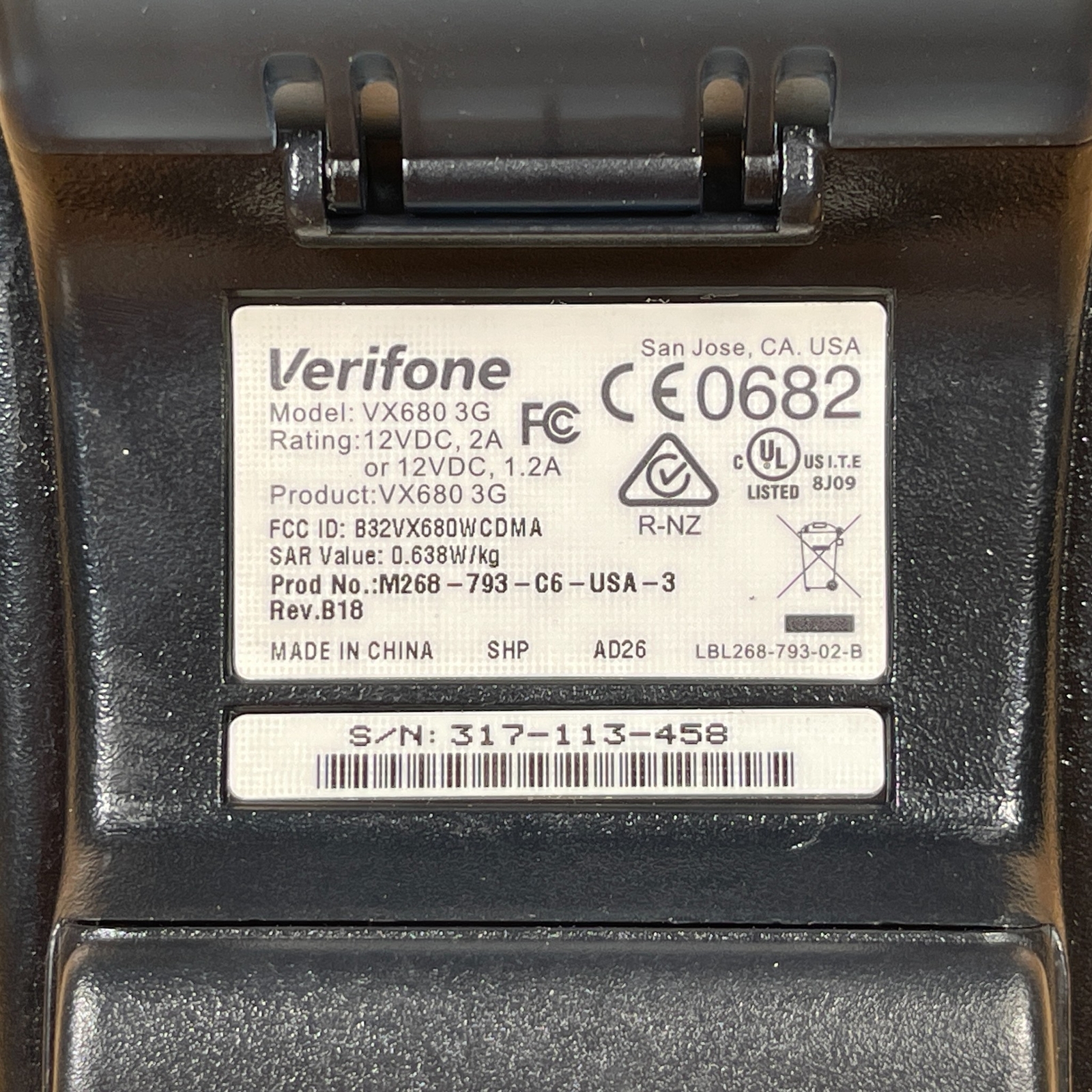 Verifone VX680 3G Gray & Black 3.5″ Display EMV Wireless Credit Card Terminal