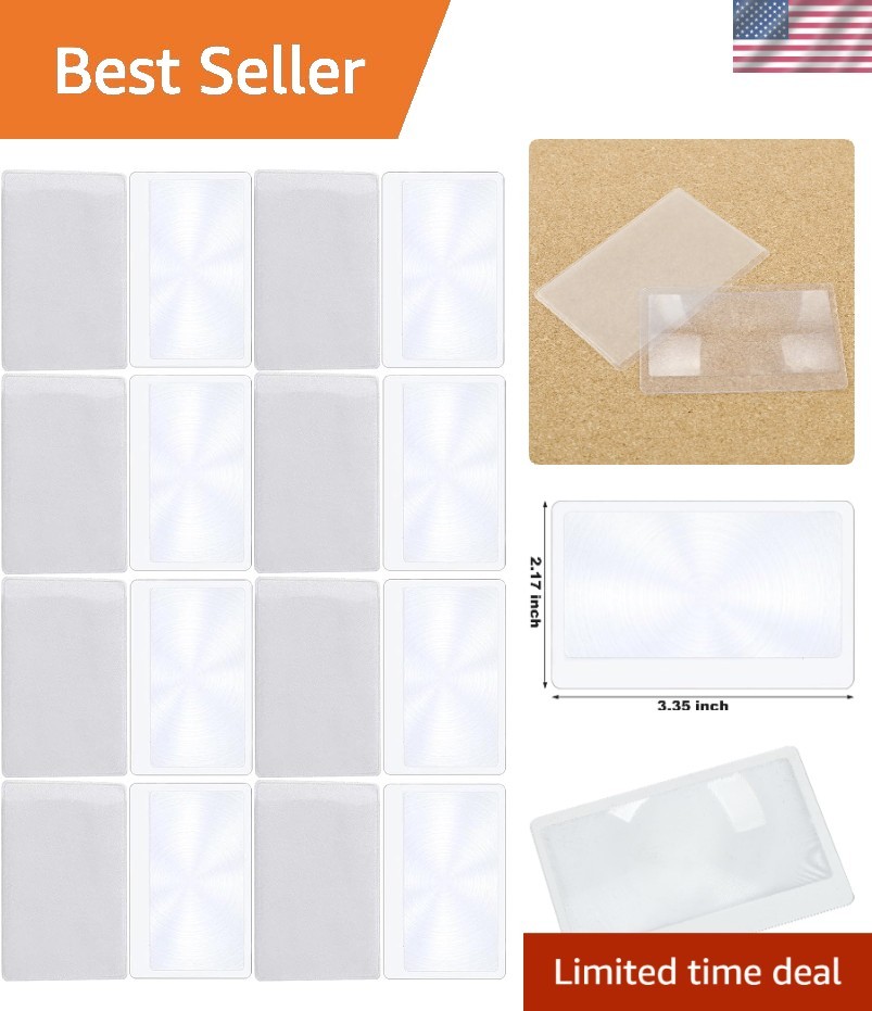 Portable 3X Magnifying Glass Cards – 8-Piece Set for Reading & Emergencies