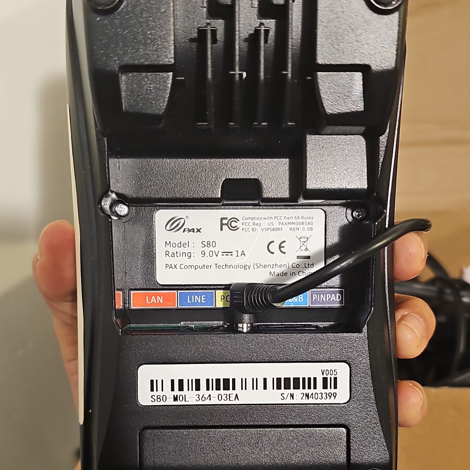 PAX S80 Wired Credit Card Terminal Countertop Payment Reader Model S80
