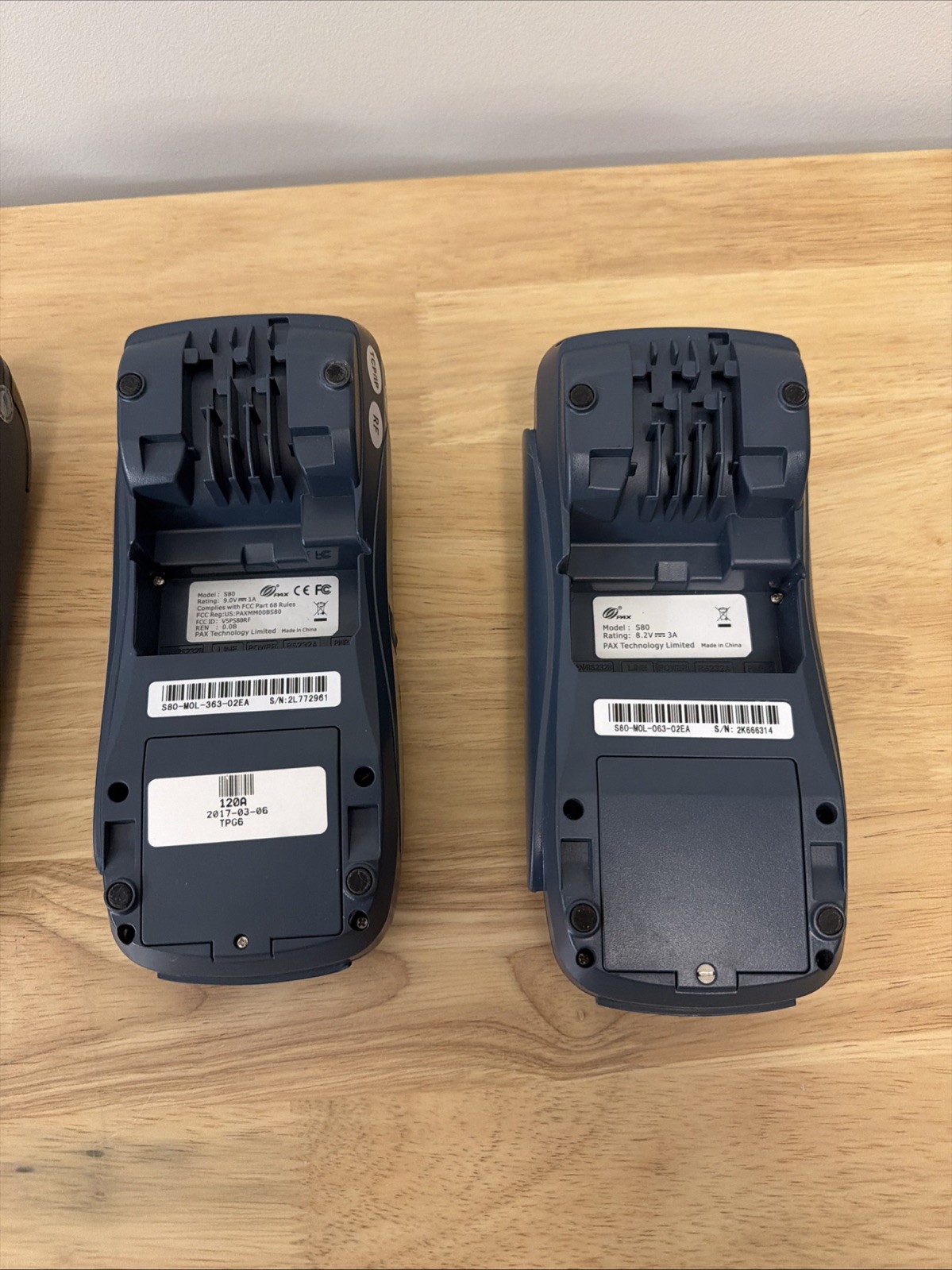LOT OF 4 PAX S80 EMV NFC Credit Card Machine – Used UNTESTED No Power Cables