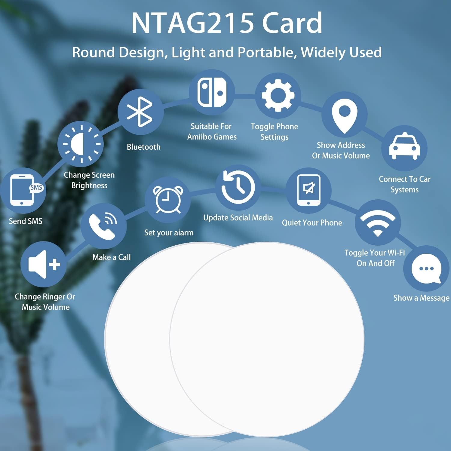 12 PCS NFC Tags Ntag215 Cards Rewritable 215 Tag 30mm Coins Compatible With A…
