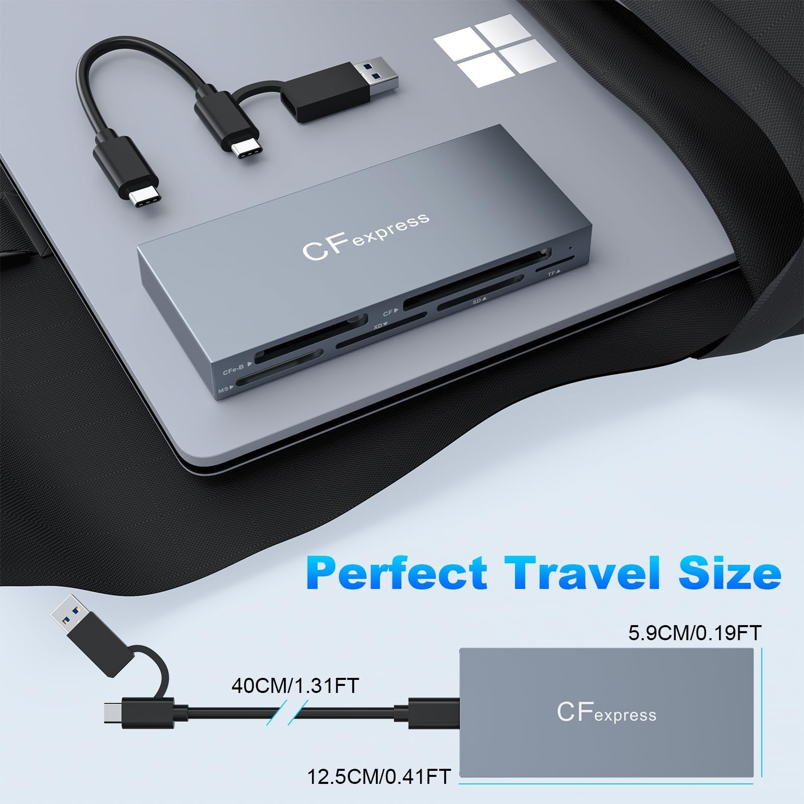 8 in 1 CFexpress Type B Card Reader, 10Gbps Multi CF Express Reader for CFexp…
