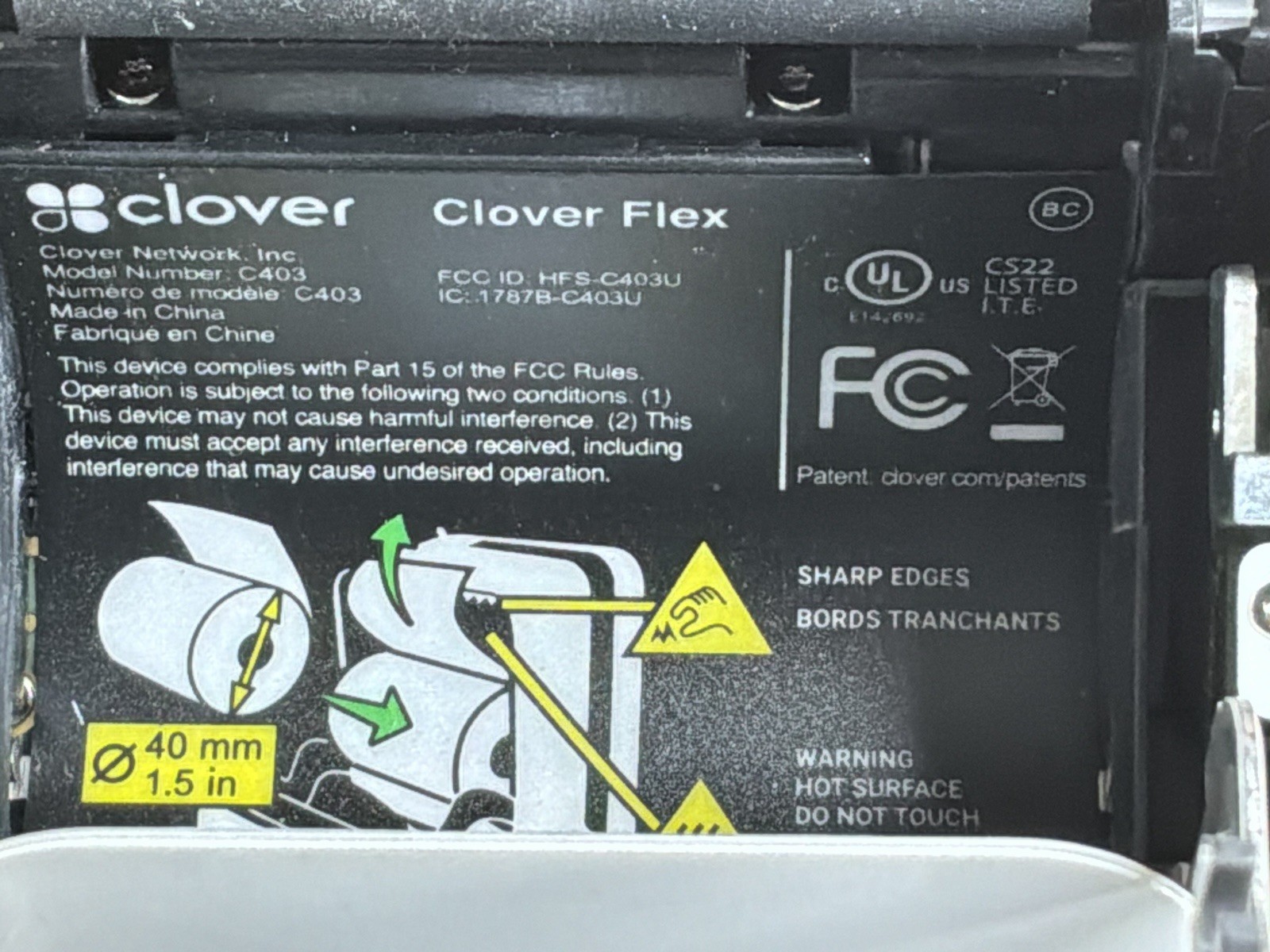 7 Clover Flex 2 Credit Card Processor – C403/preowned/ For Parts / JUA3011