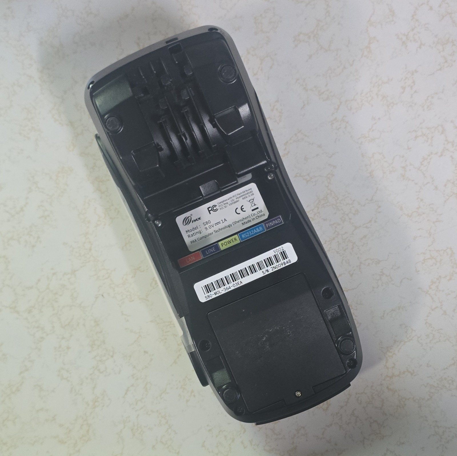 PAX S80 Credit Card Terminal –No Power Adapter