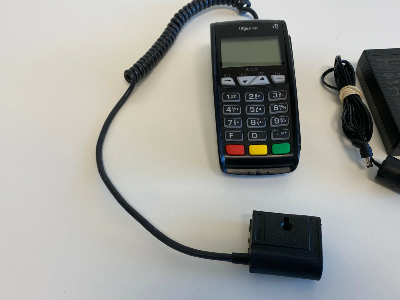 PP15: Ingenico ICT 220 ICT220 Credit Card Terminal with Power Supply and Cable