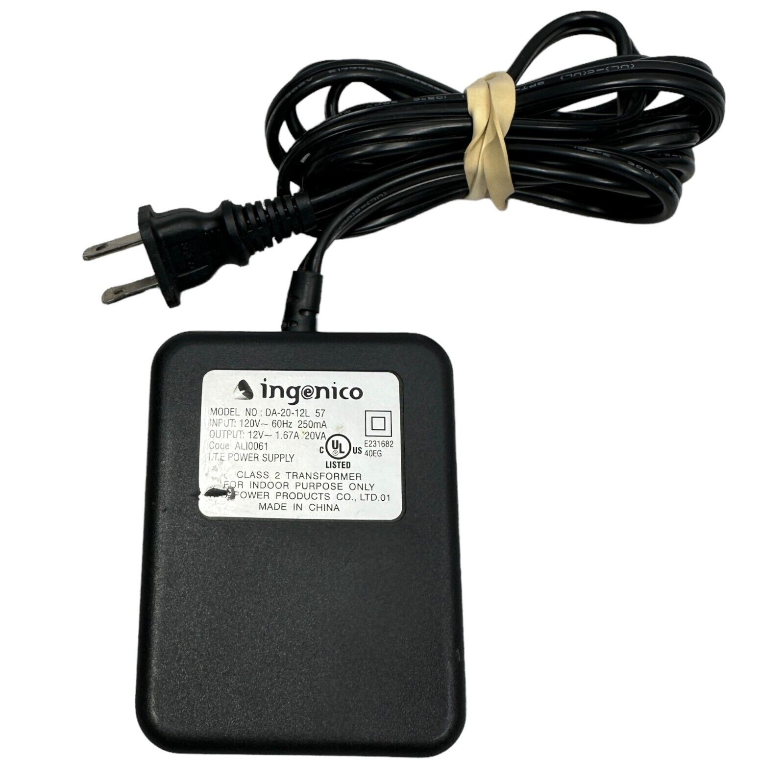 Ingenico Elite 710 E710 Digital Credit Card Terminal & Power Adapter FOR PARTS