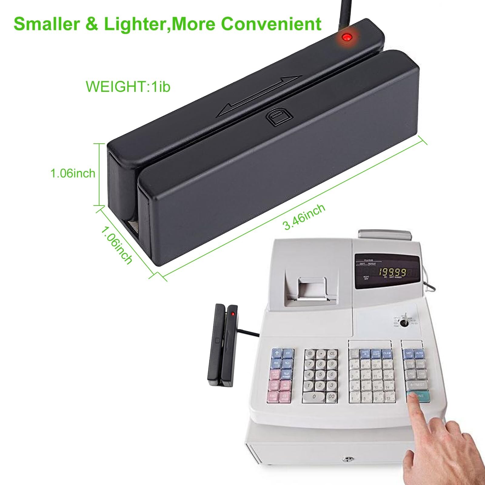 USB Magnetic Stripe 3-Track POS Credit Card Reader Swiper – Magstripe Swipe C…
