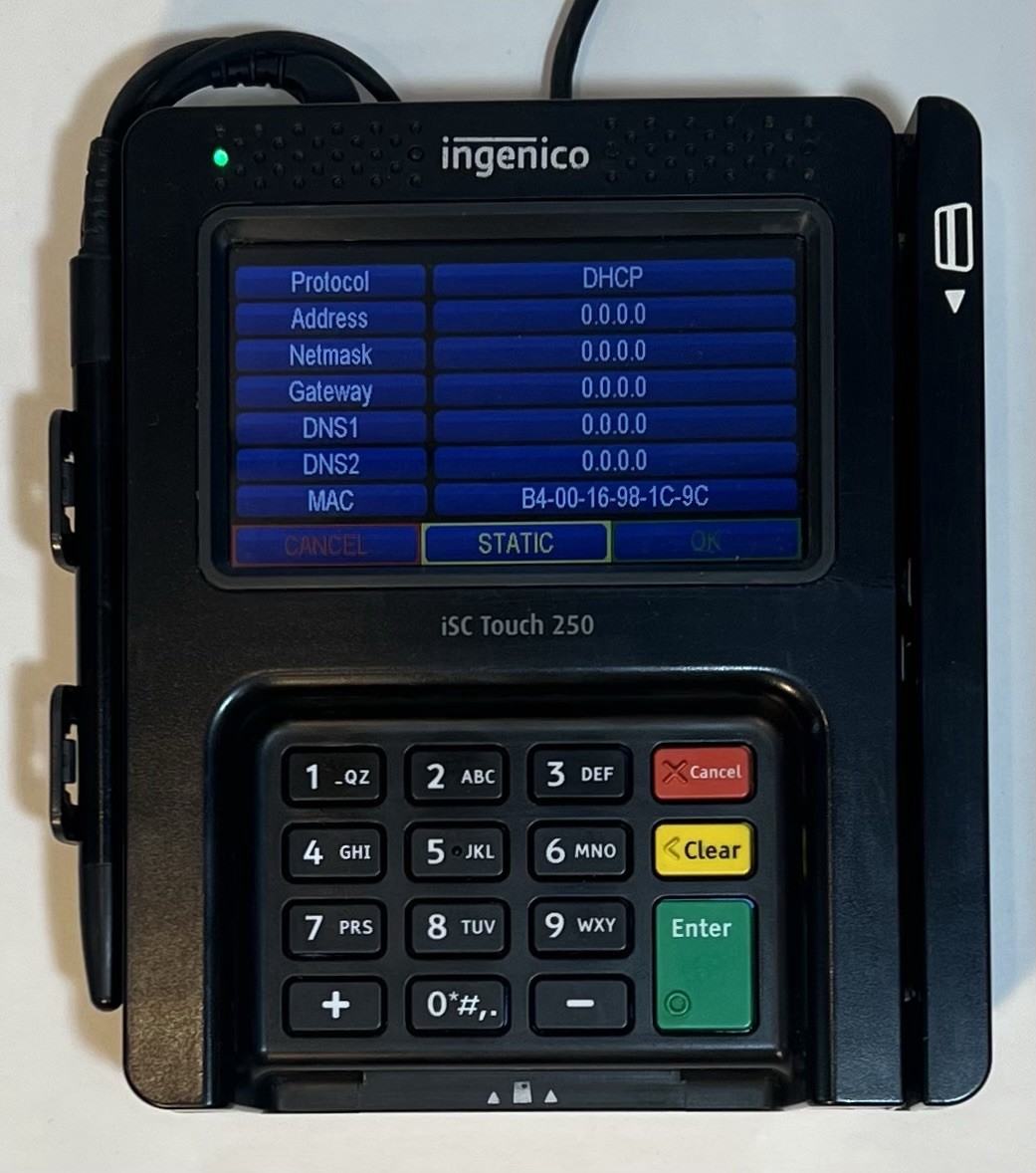 Ingenico ISC TOUCH 250-V4 Smart Credit Card Reader (No Power Cables Included)