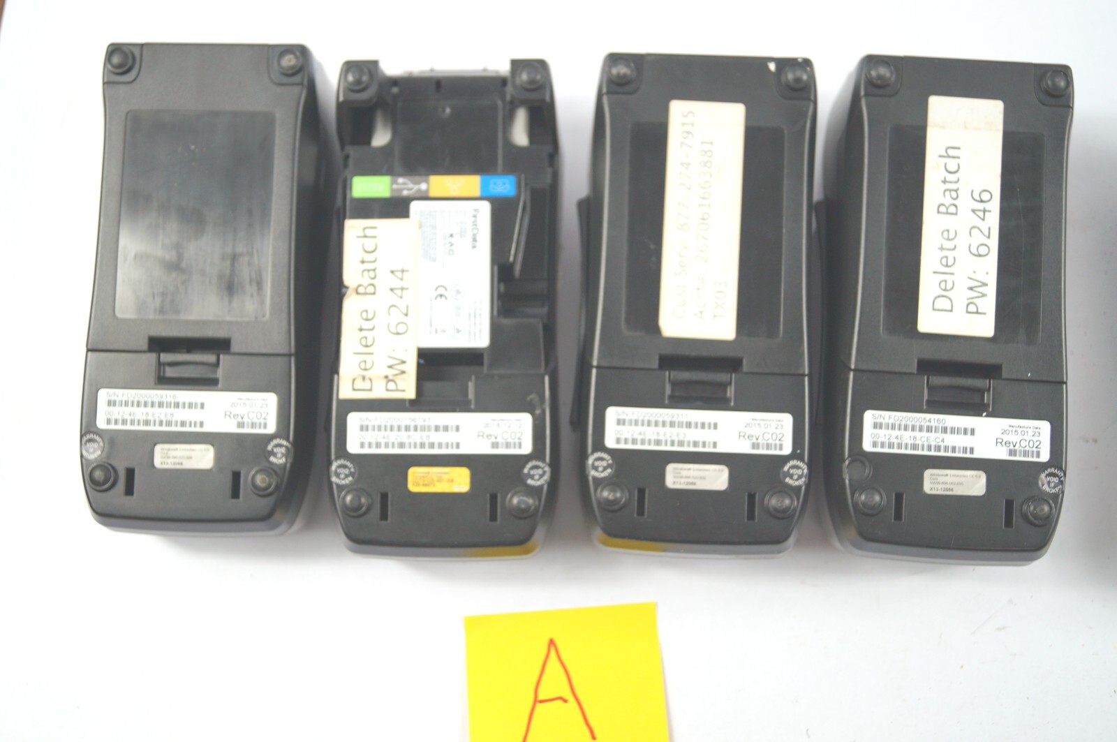 LOT (4) First Data FD130 Duo Credit Card Readers X13-12056 No Power Cords D213