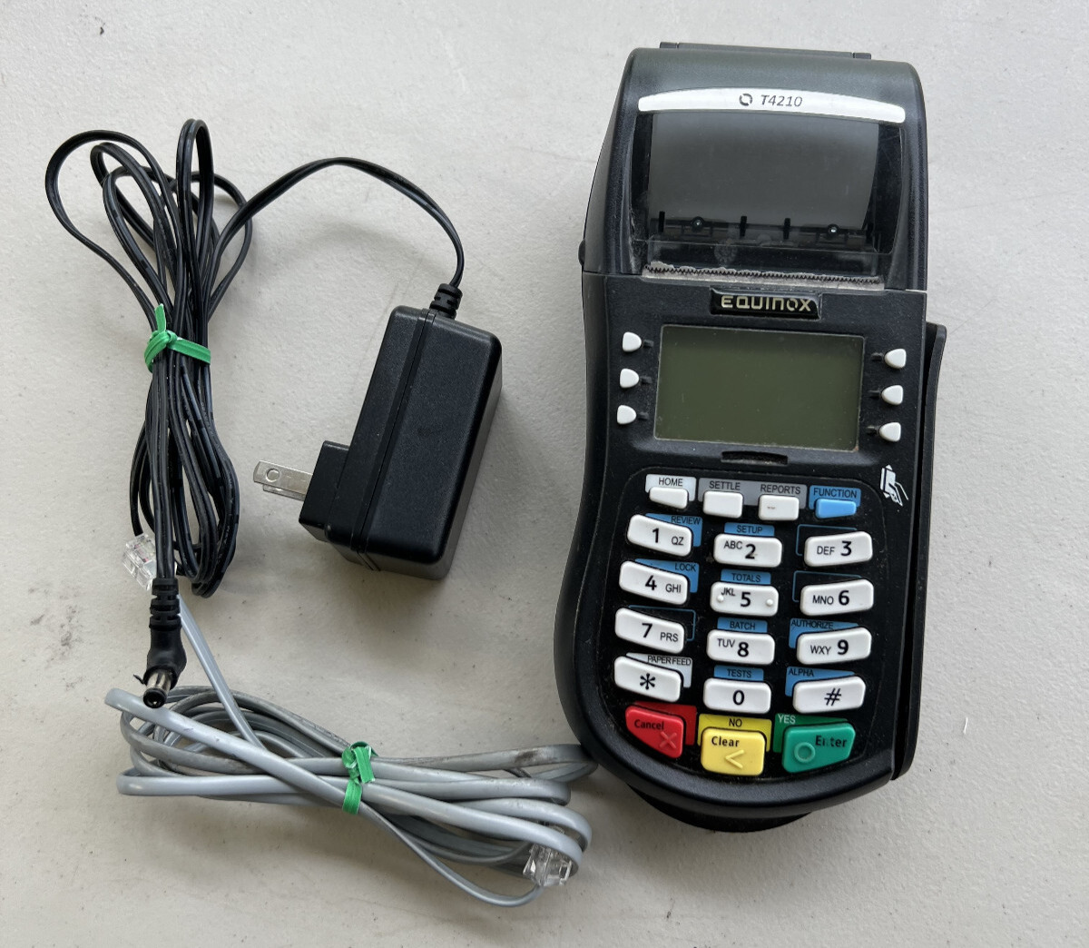 EQUINOX T4210 Merchant Credit Card Payment Terminal w/Power Cord, Paper POWER ON