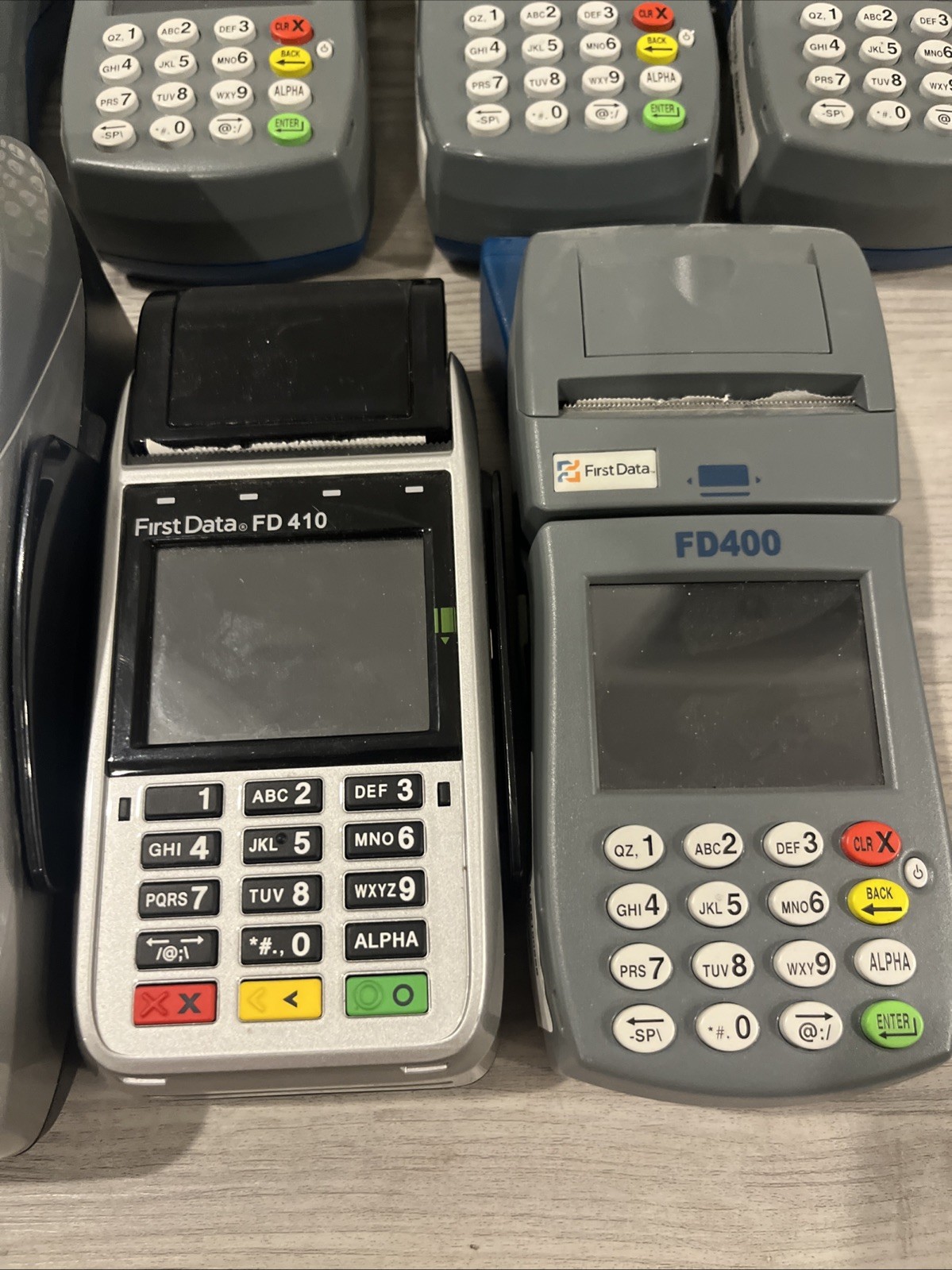 Lot Of 9 First Data FD 400/FD 130/FD 410 Pinpad Credit Card Reader