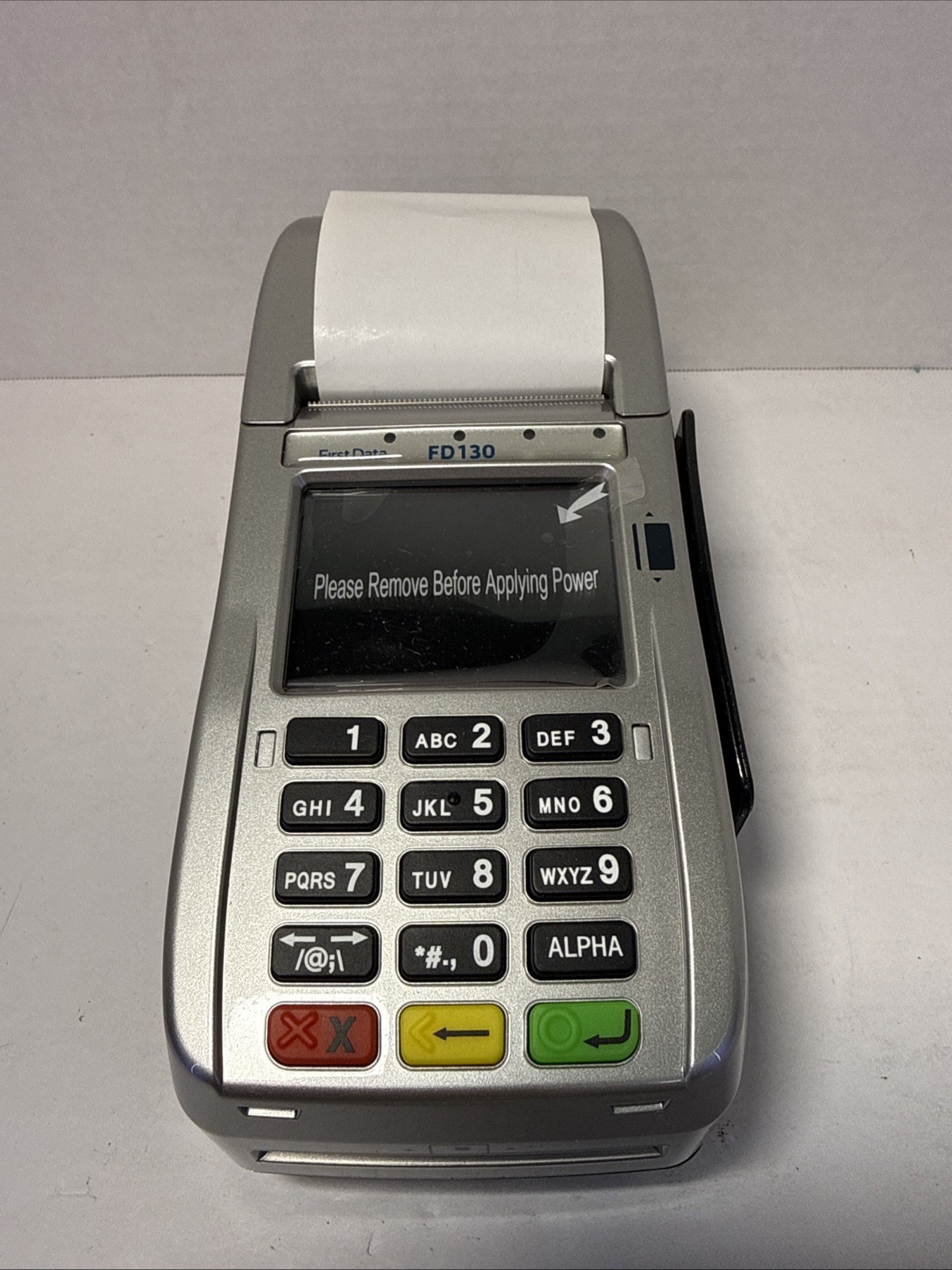 First Data FD130 Credit Card Machine w/Power Supply Privacy Shield Phone Cable
