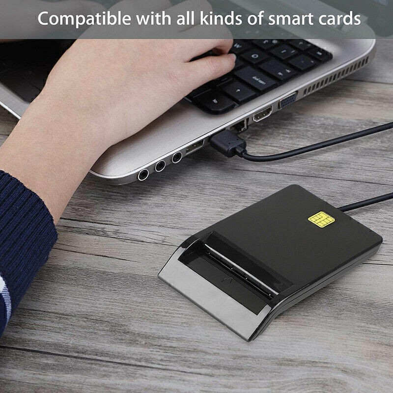 USB Smart Card Reader for Bank Card CAC Government ID Chip Card Read Information
