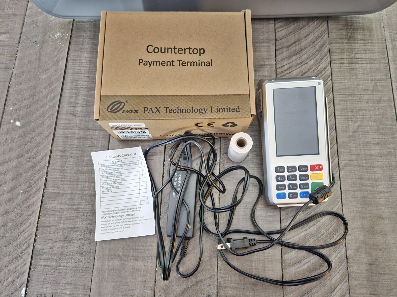 PAX A80-MBA-RD5-01AA COUNTERTOP PAYMENT TERMINAL A80