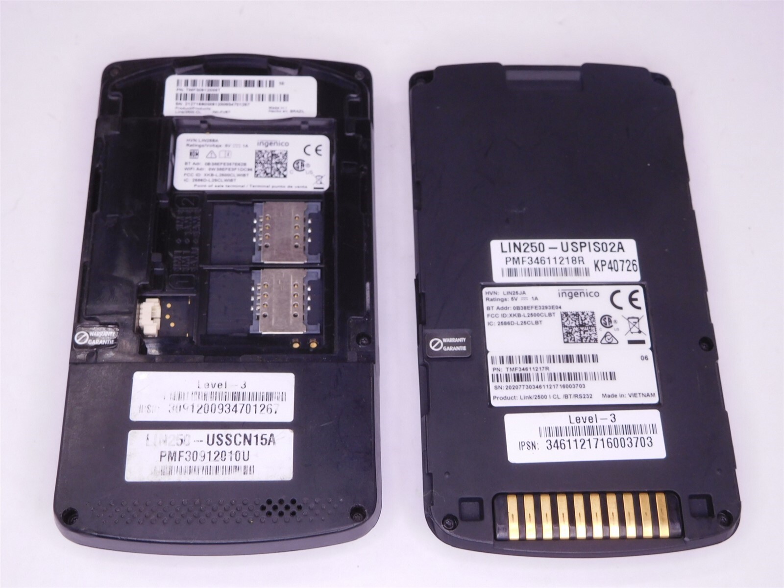 (2) Ingenico Link /2500 Wireless Card Reader (AS IS) (090524)