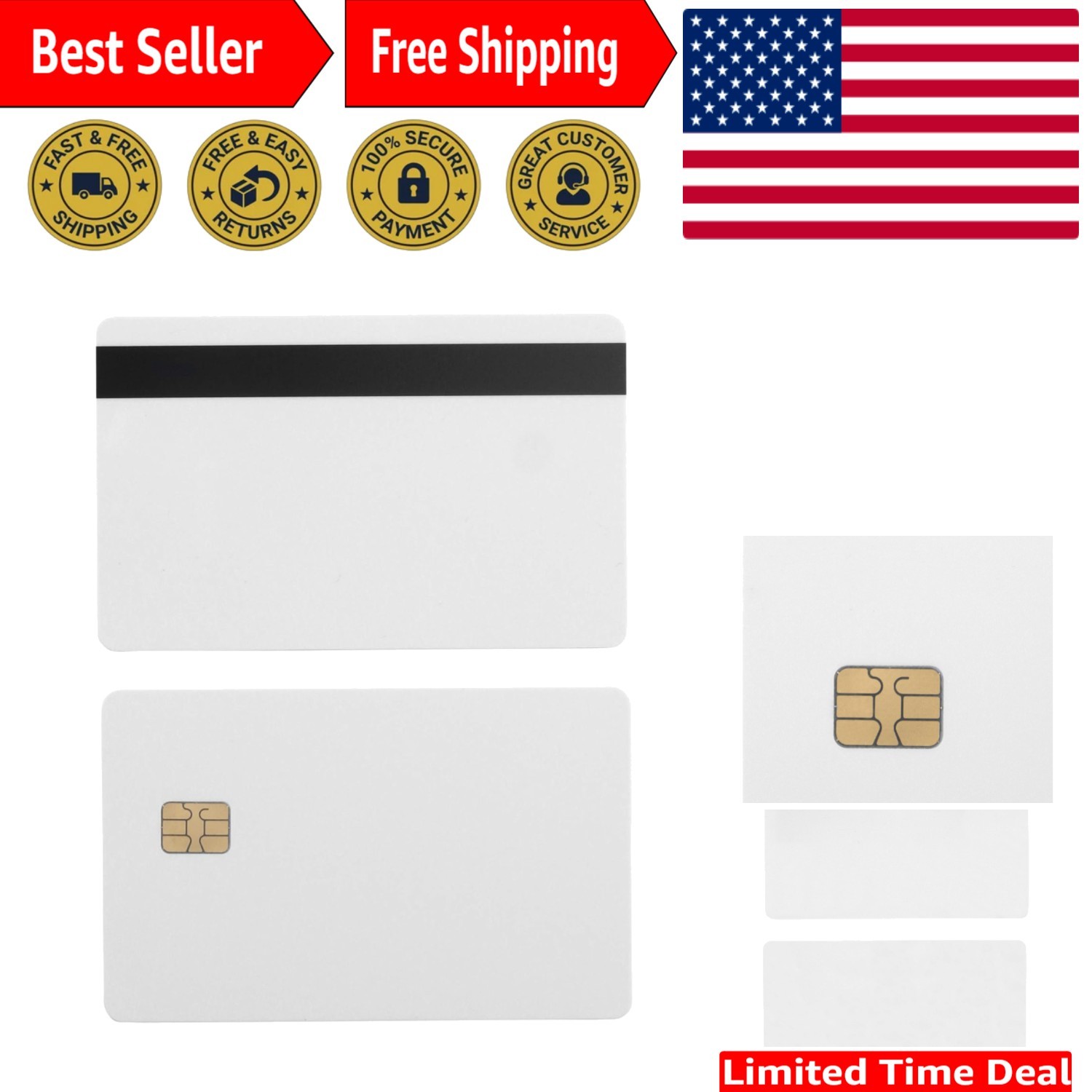 10 Count HiCo Magnetic Stripe Cards – Ideal for Photo IDs & Business Needs