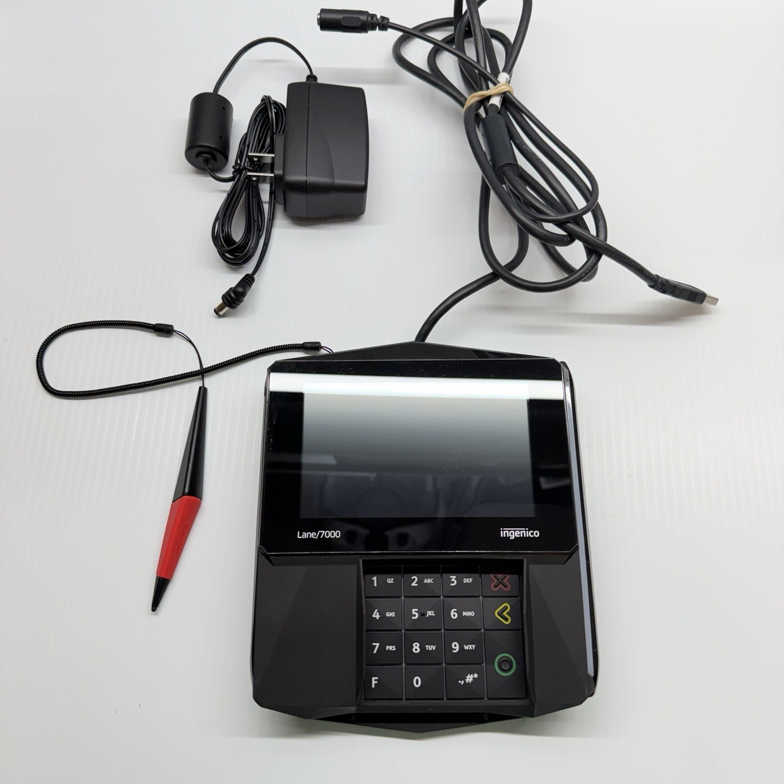 Ingenico Lane/7000 Credit Card Reader Payment Terminal With Stylus And Cable