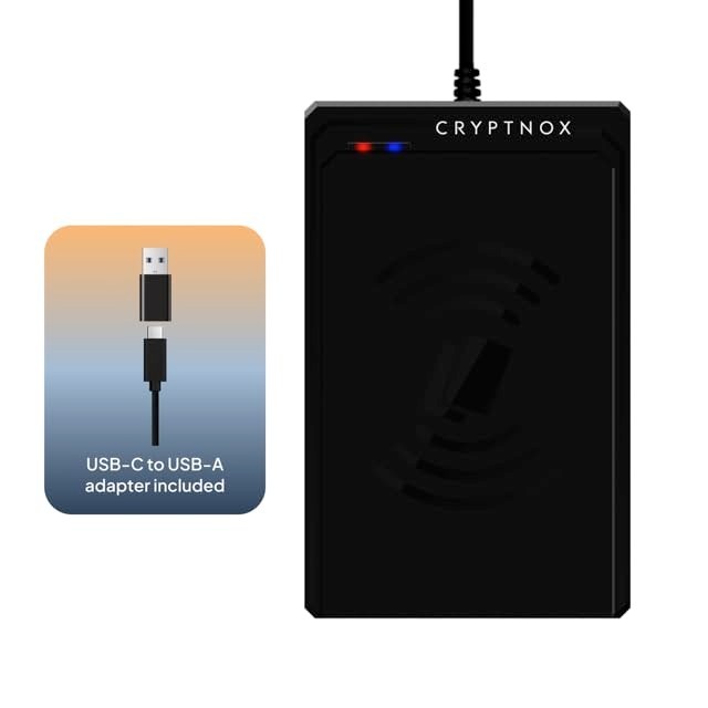 Contactless NFC Smart Card Reader – USB Type-C & Type-A, ISO 14443, Mifare Compl