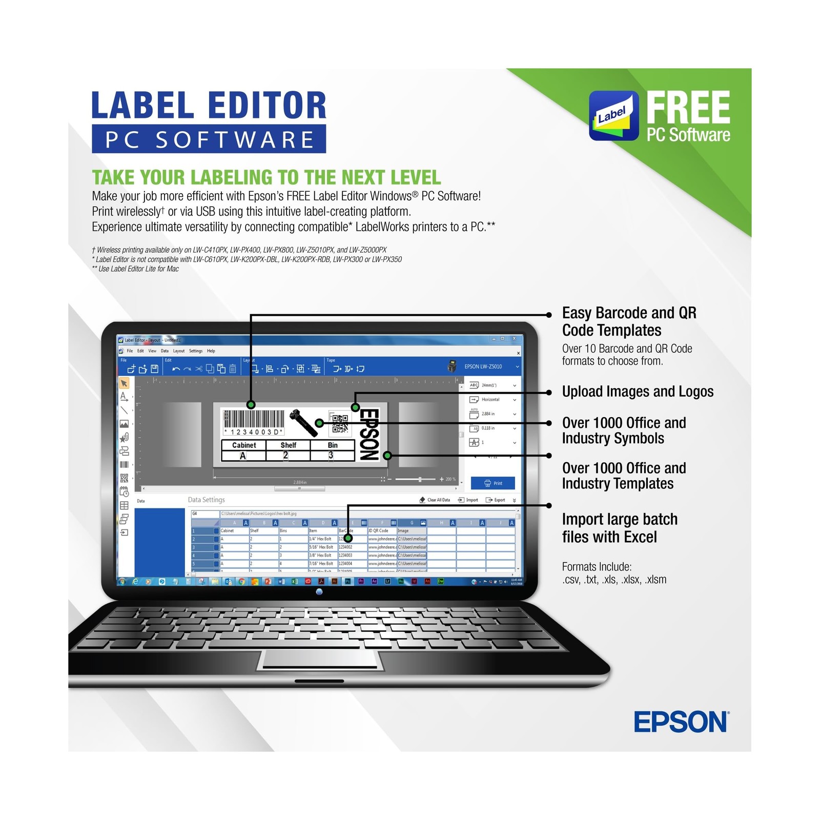 LABELWORKS Epson LW-PX900 Industrial Label Maker – Portable Handheld Label Pr…