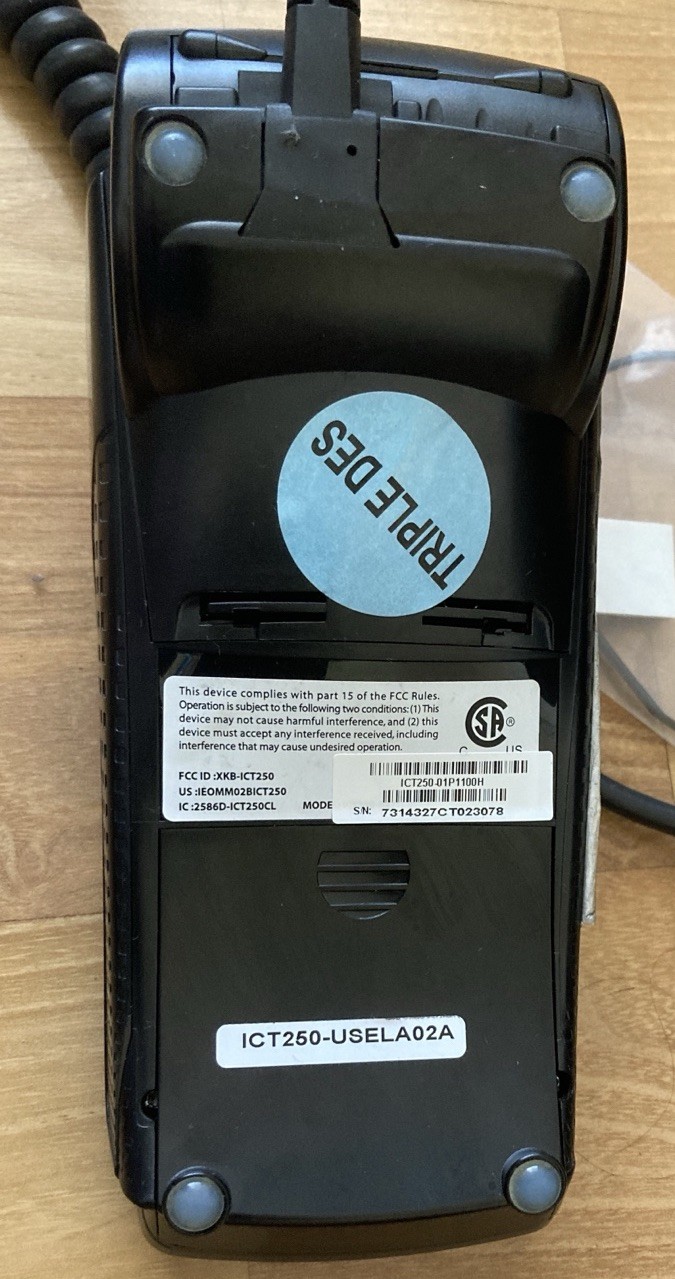 Ingenico EM / ICT250 Credit Debit Card Terminal Reader Printer & Power Supply