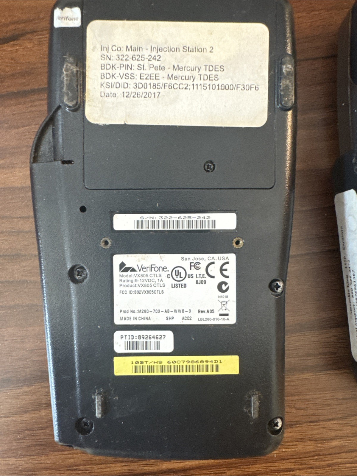 Used Lot of THREE VeriFone VX805 CTLS Pin Pad Chip/Card Readers – working