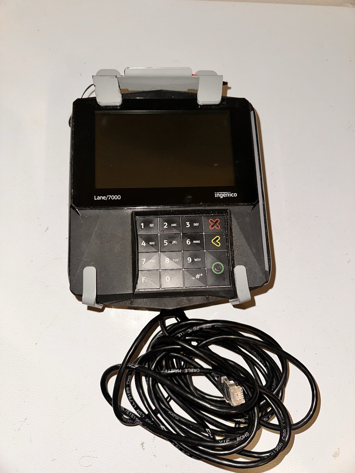 INGENICO LANE 7000 PRG30312951R CREDIT CARD TERMINAL With Base Holder Untested