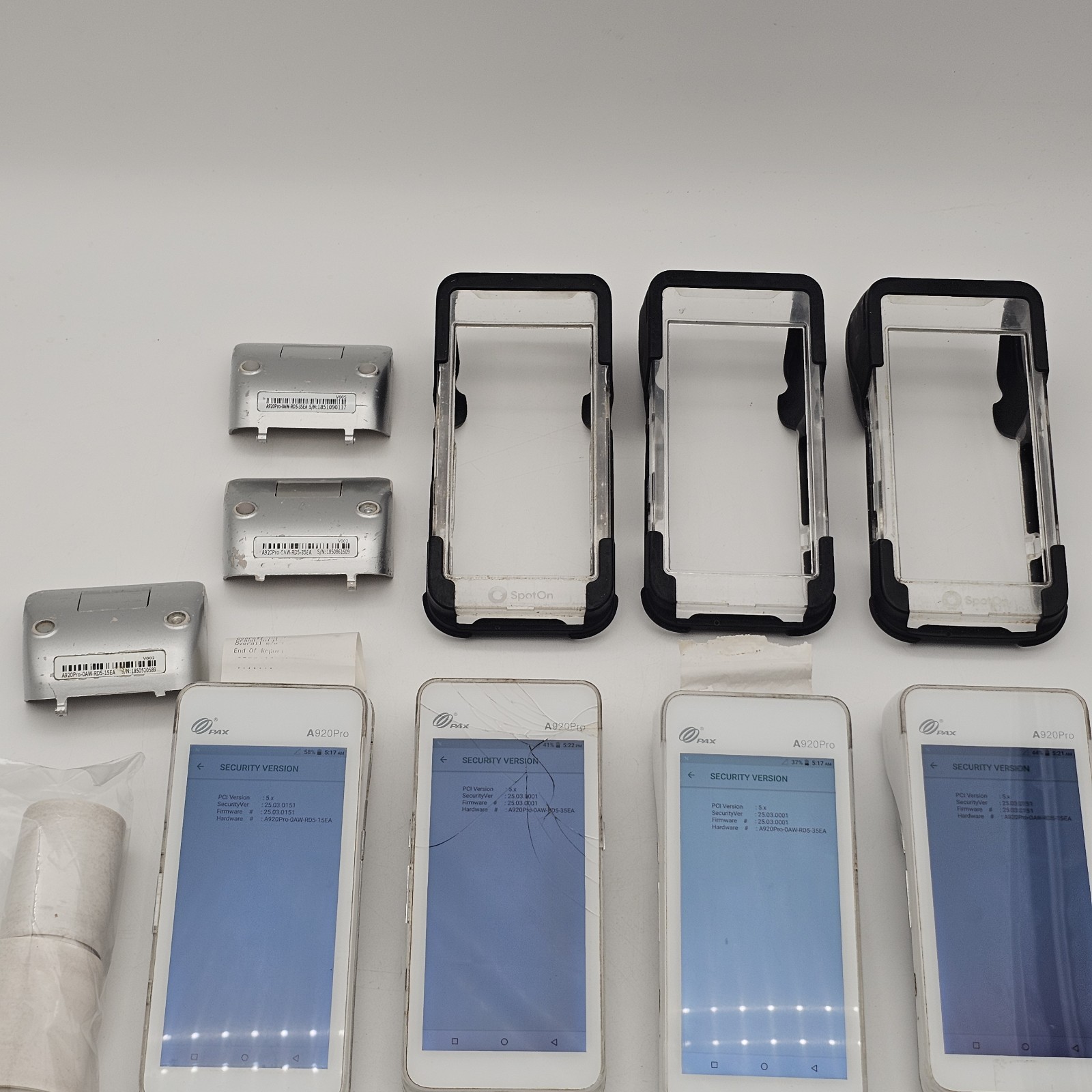 LOT 8 PAX A920pro Android POS Payment Terminals Reset Batteries Cases **READ**
