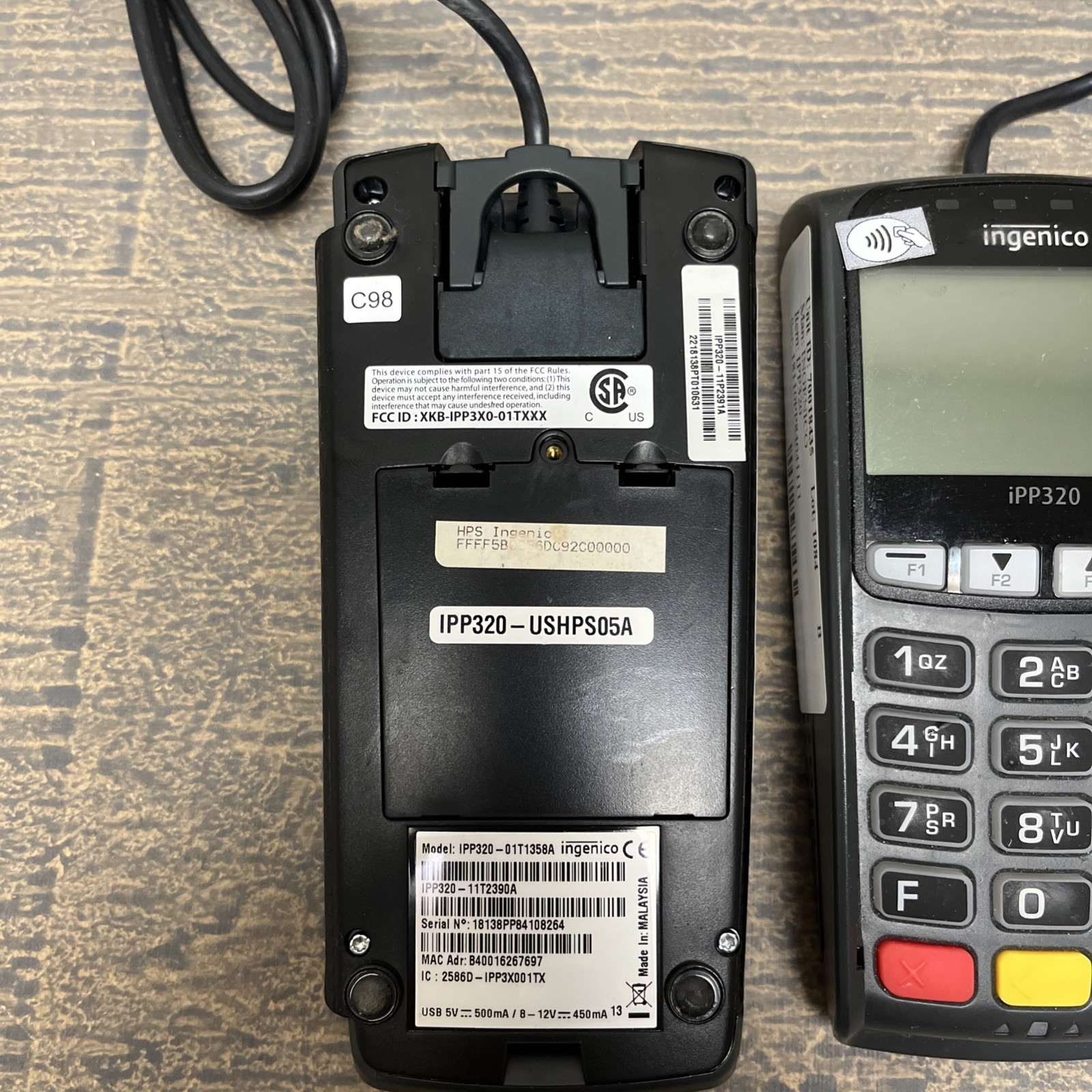 LOT OF 5- Ingenico IPP320 Payment Credit Card Terminal With Cord