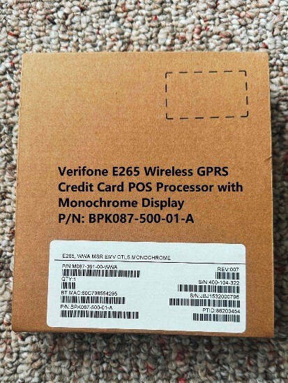 VERIFONE E265 POS P/N: M087-361-00-WWA GPRS Credit Card Processor MONOCHROME